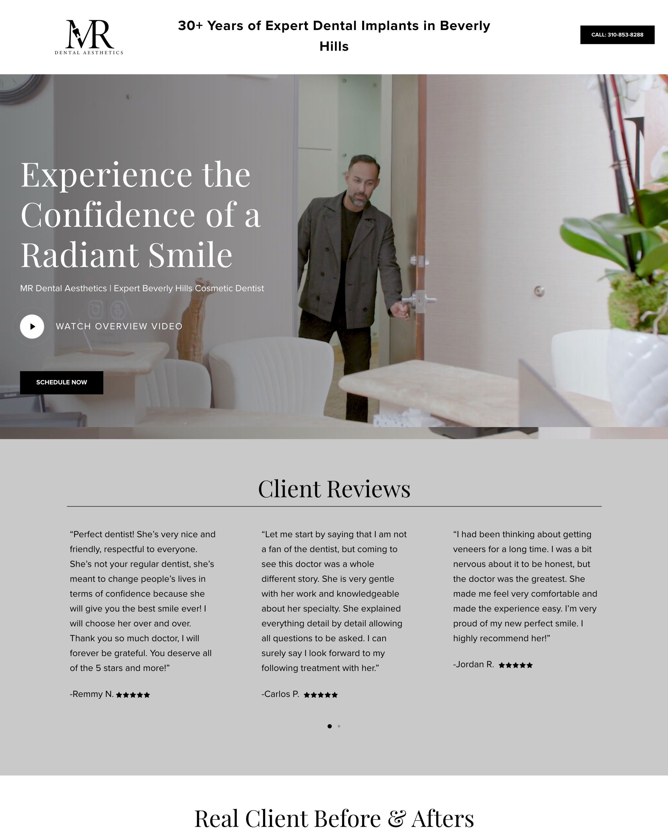 MR Dental Aesthetics - Dental Implant landing page