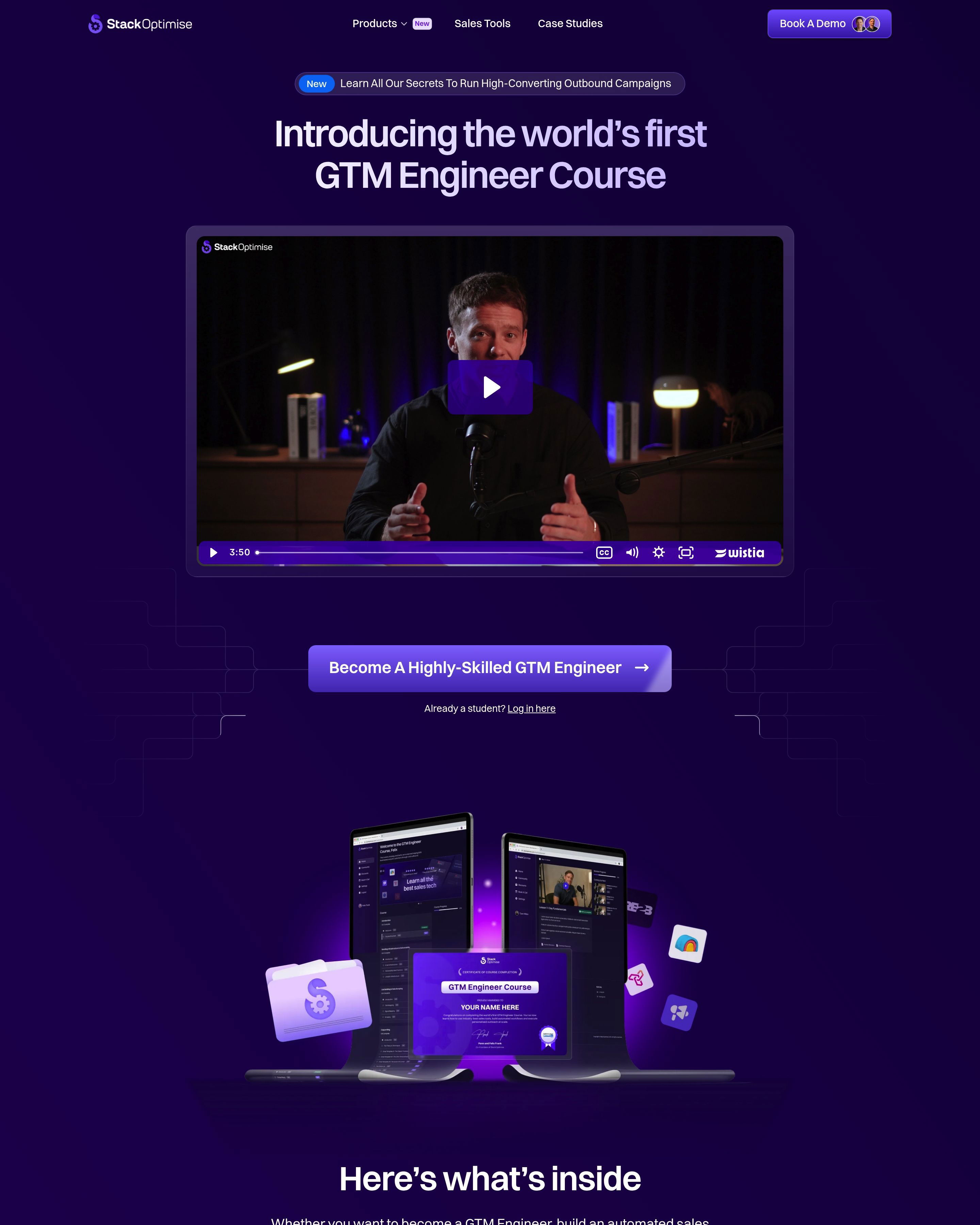 Stack Optimise - Course Sales landing page