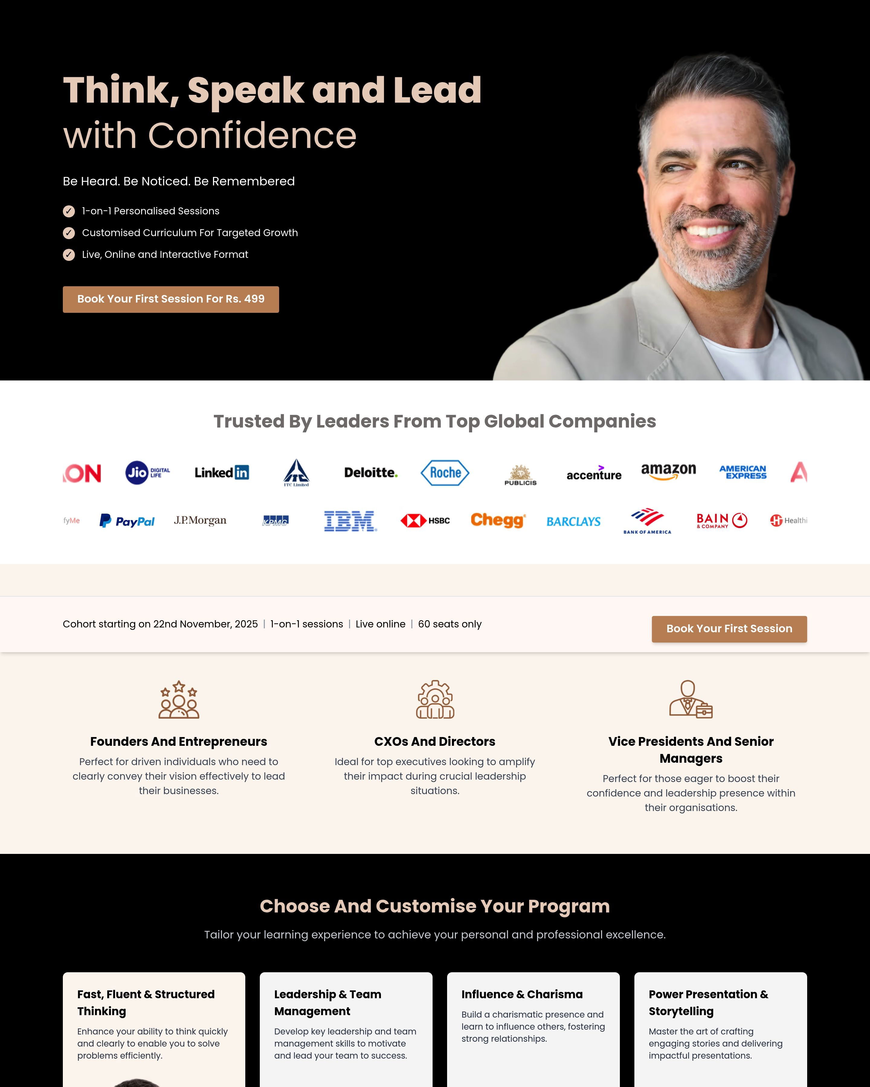 Kapable - Leadership Program landing page