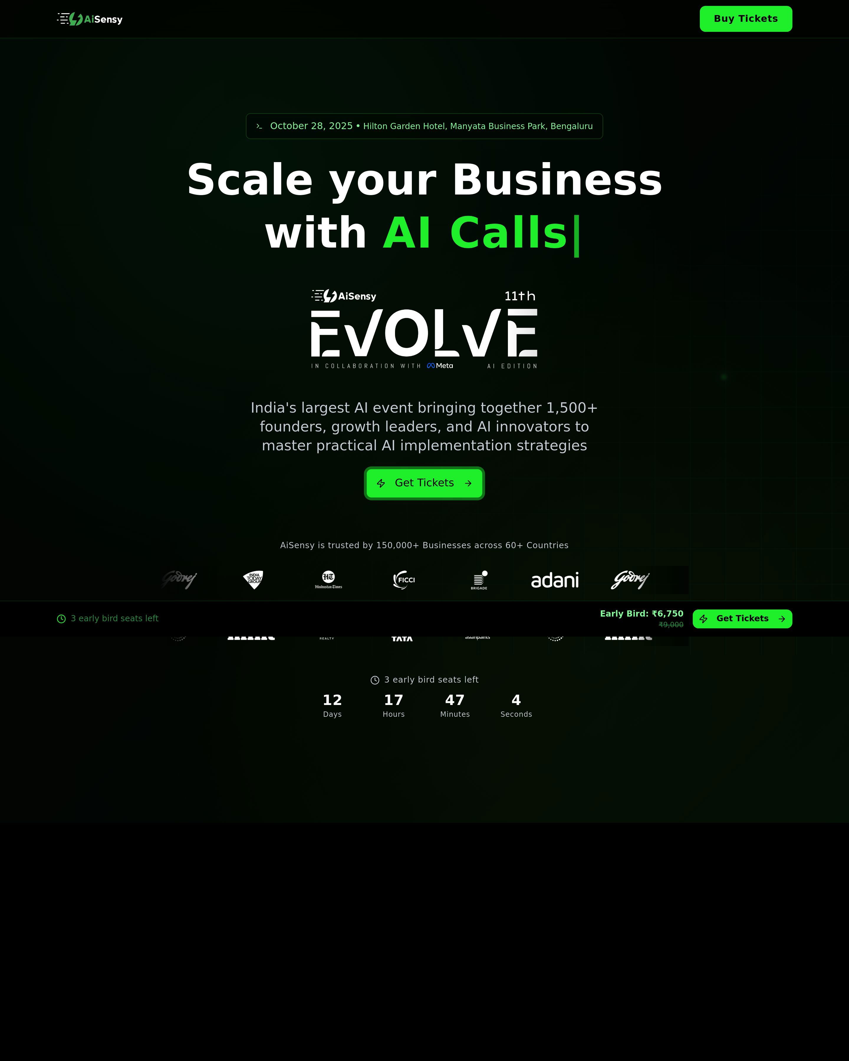AiSensy - Event Landing landing page