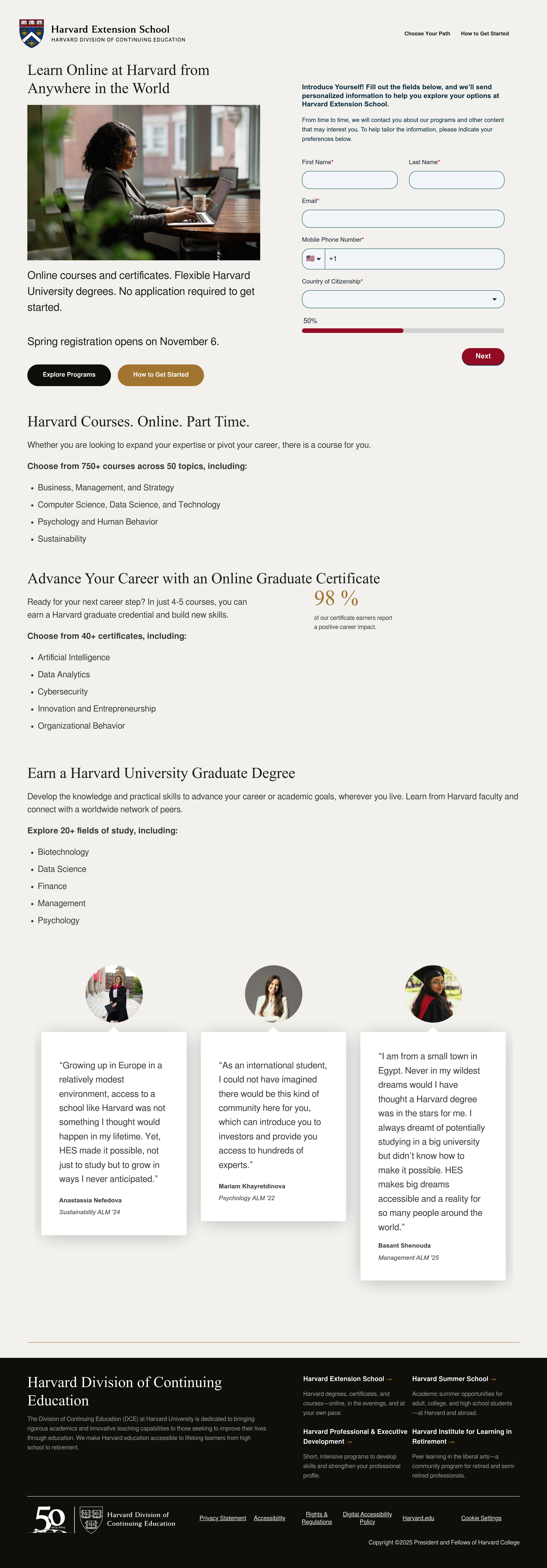 Harvard - Harvard Enrollment desktop screenshot