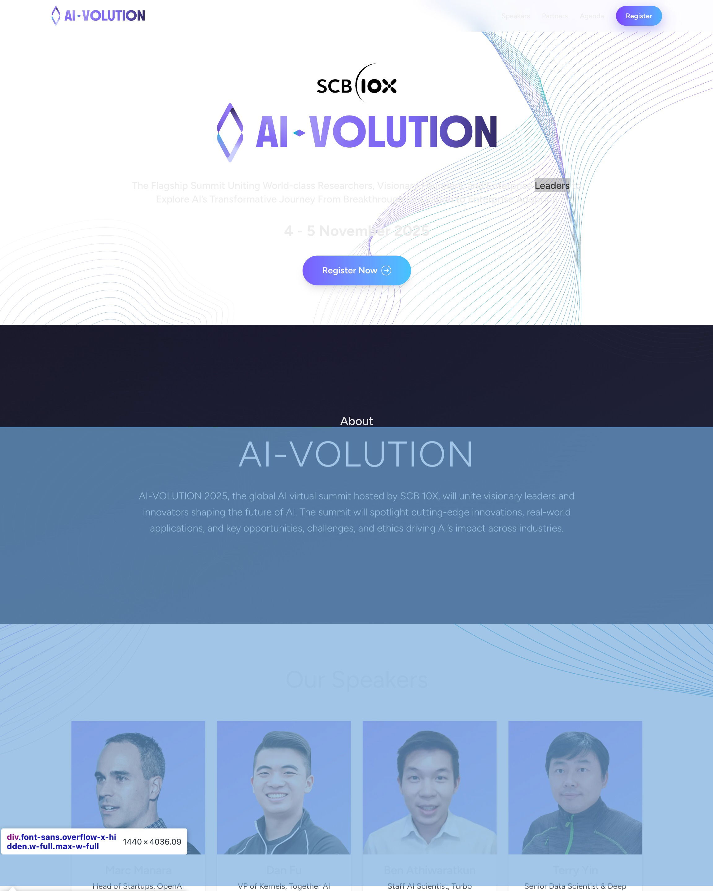 AI Volution - Event Registration landing page