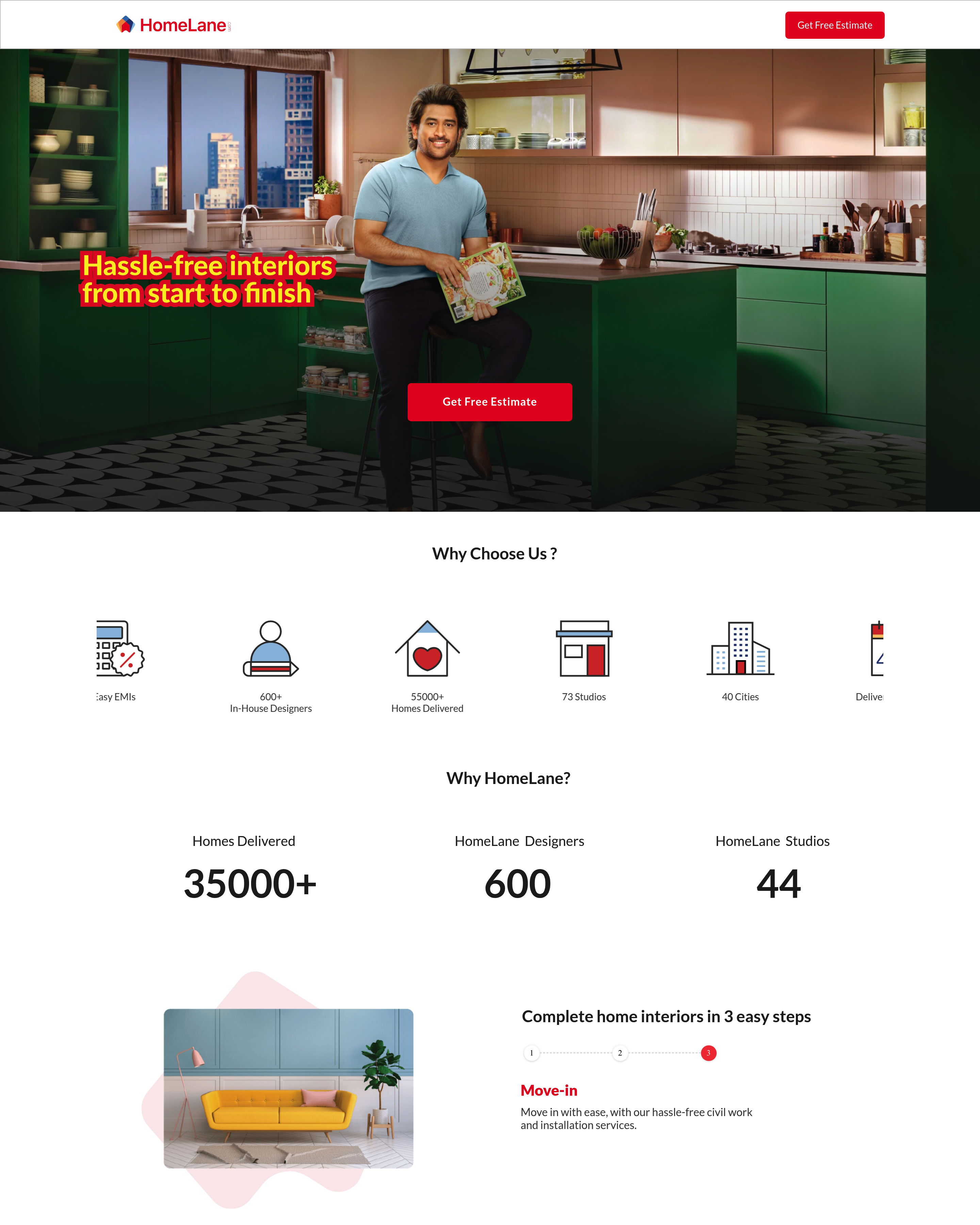 HomeLane - HomeLane Interiors landing page