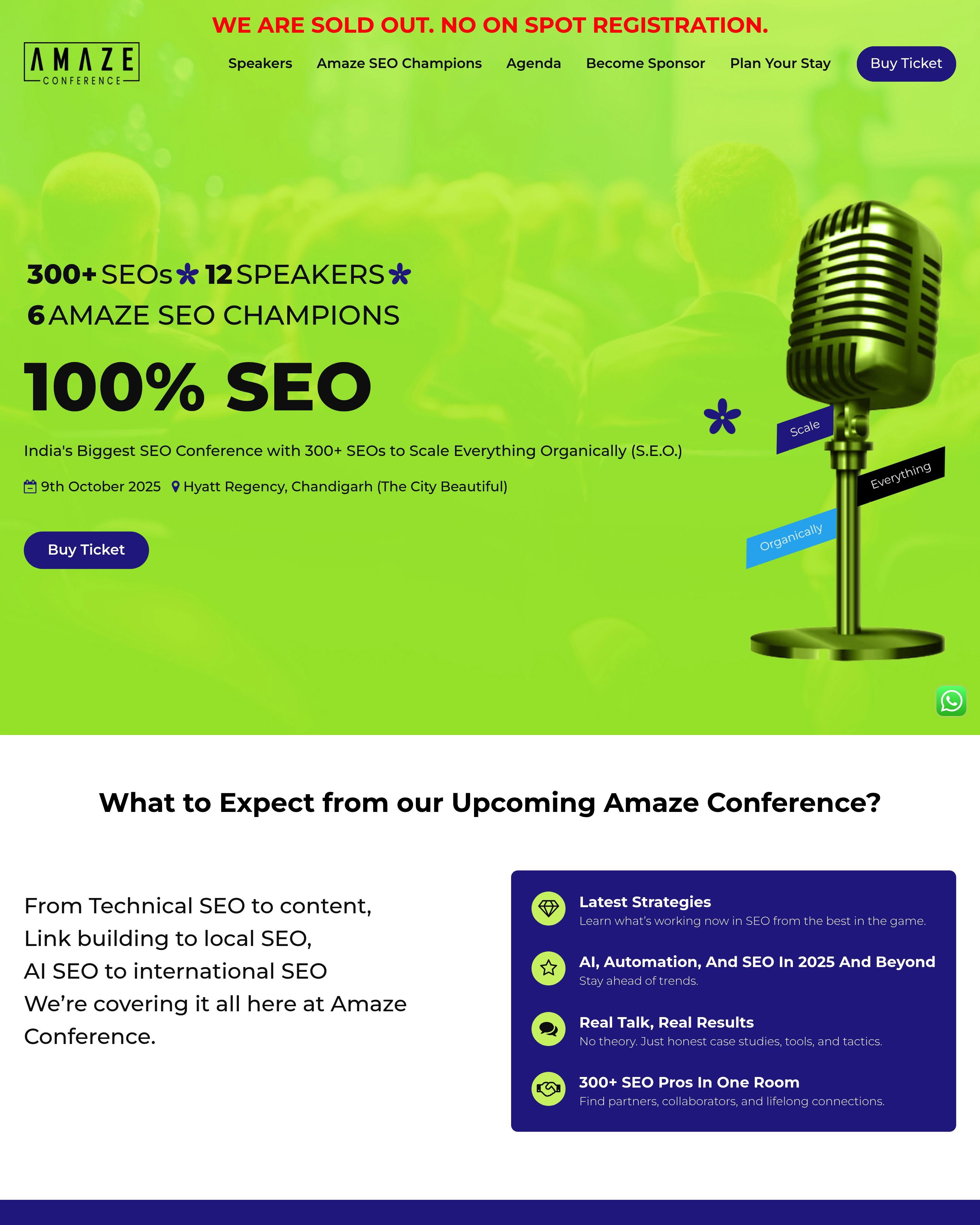 Amaze SEO Conference - SEO Conference landing page