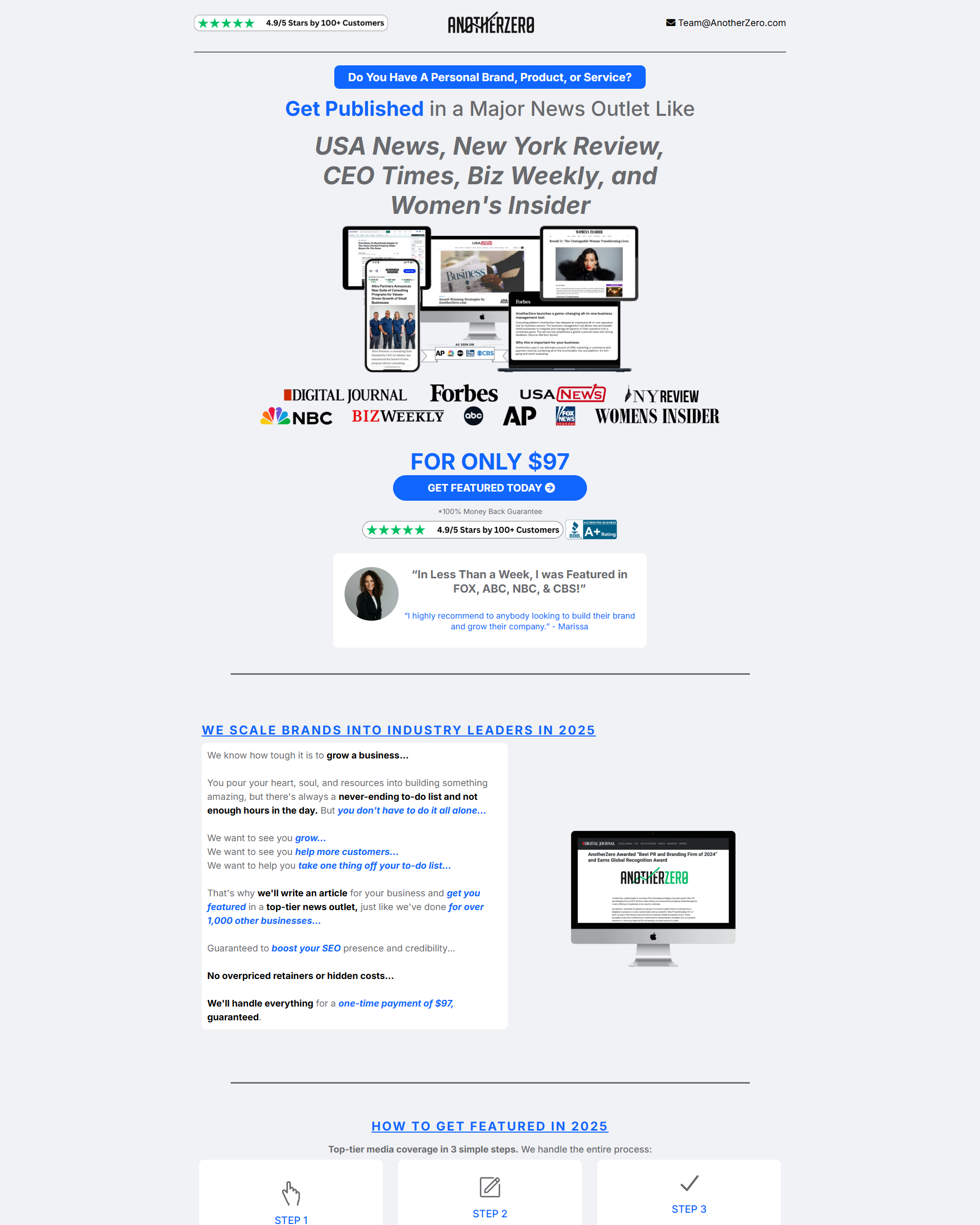 Another Zero - Dating Profile landing page