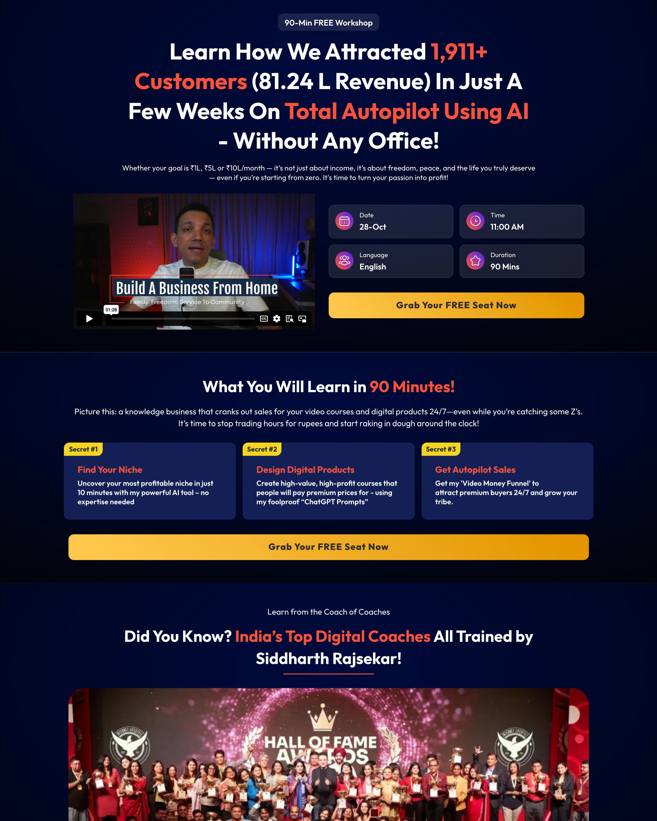 Siddharth Rajsekar - Course Page landing page