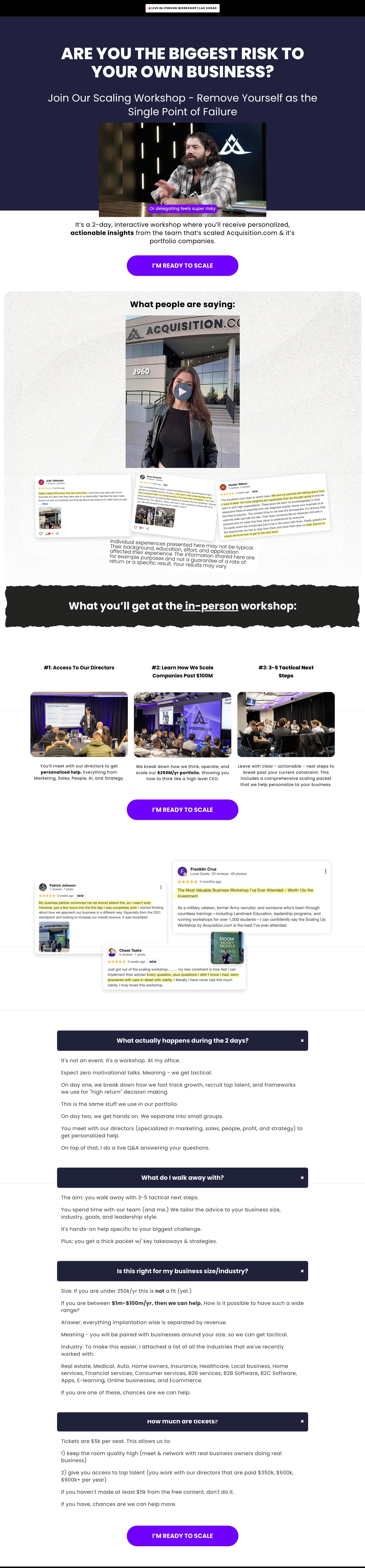 Alex Harmozi - Workshop Signup desktop screenshot