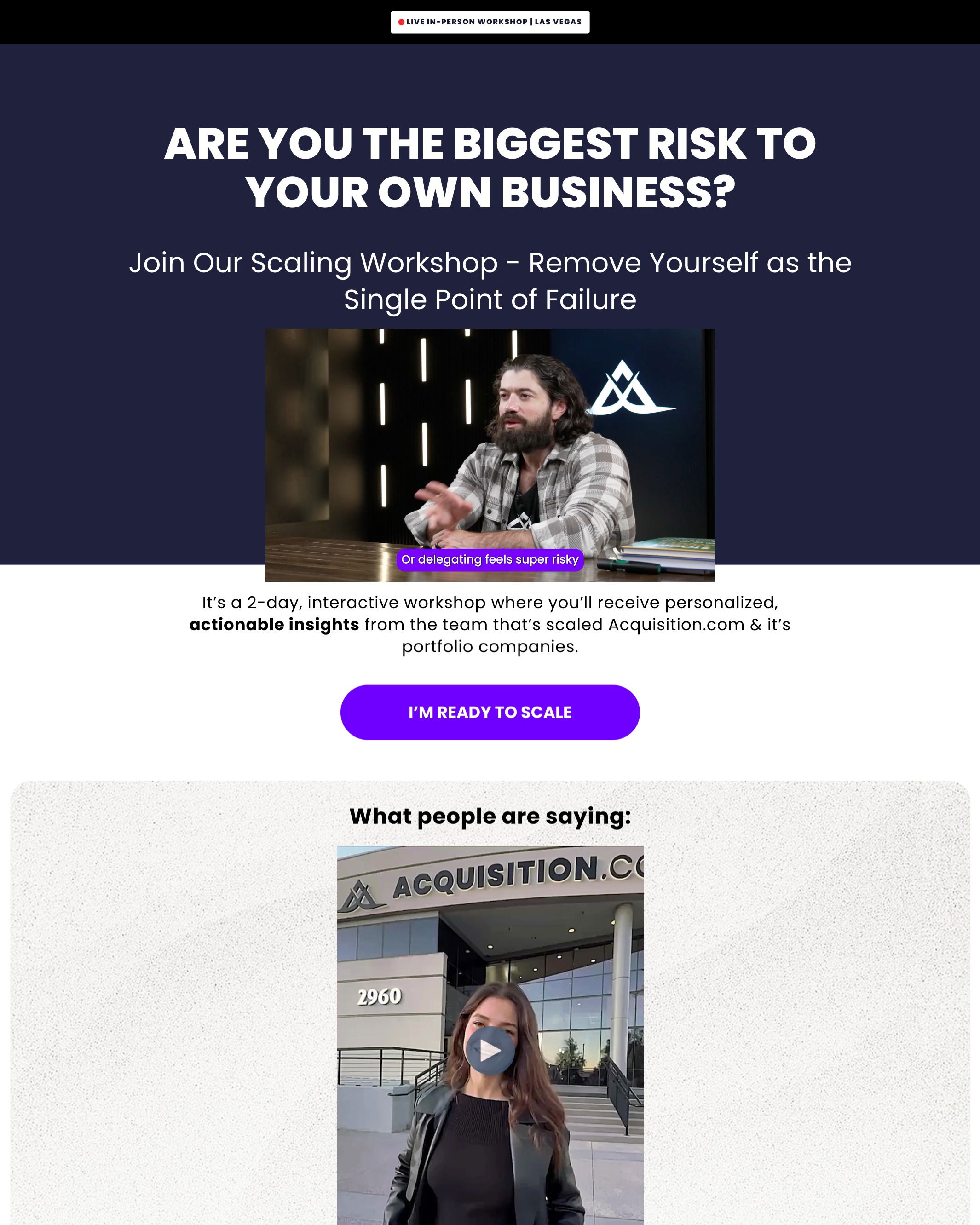 Alex Harmozi - Workshop Signup landing page