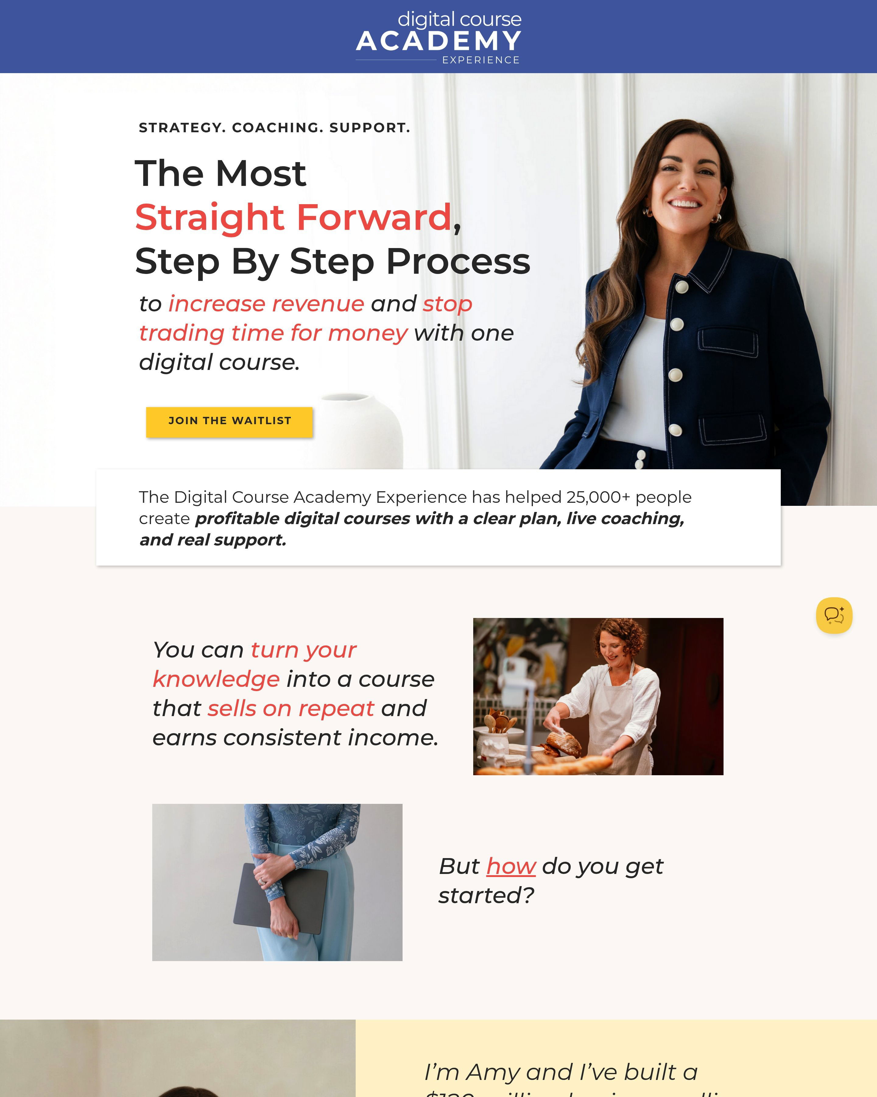 Amy Porterfield - Digital Academy landing page