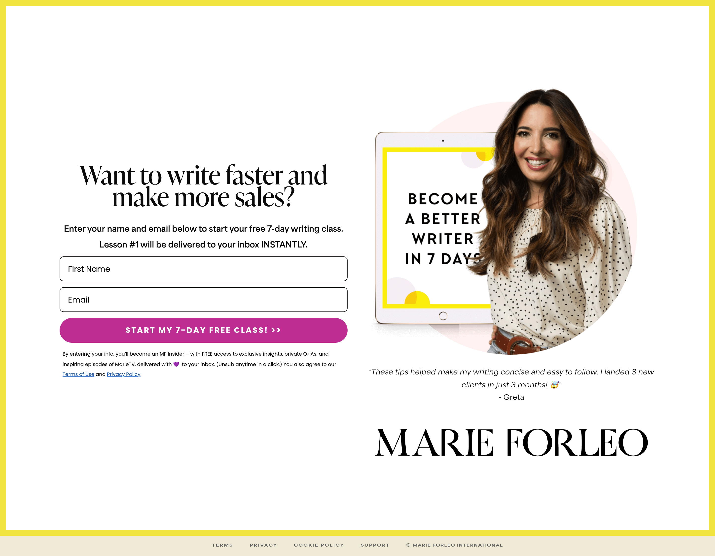 Marie Forleo - Writing Class desktop screenshot
