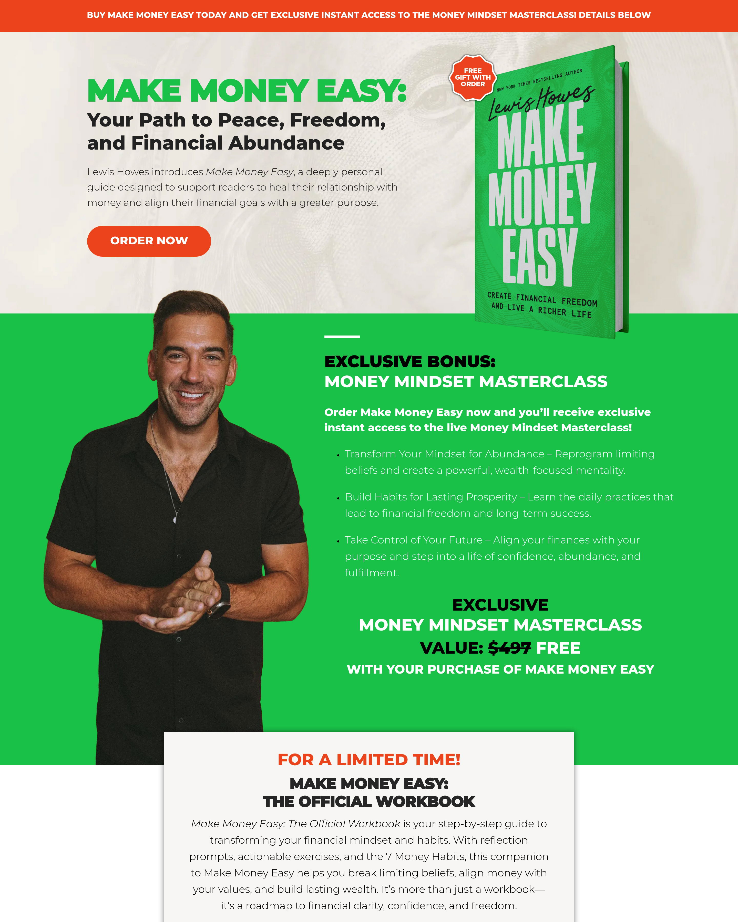 Lewis Howes - Book Promotion landing page