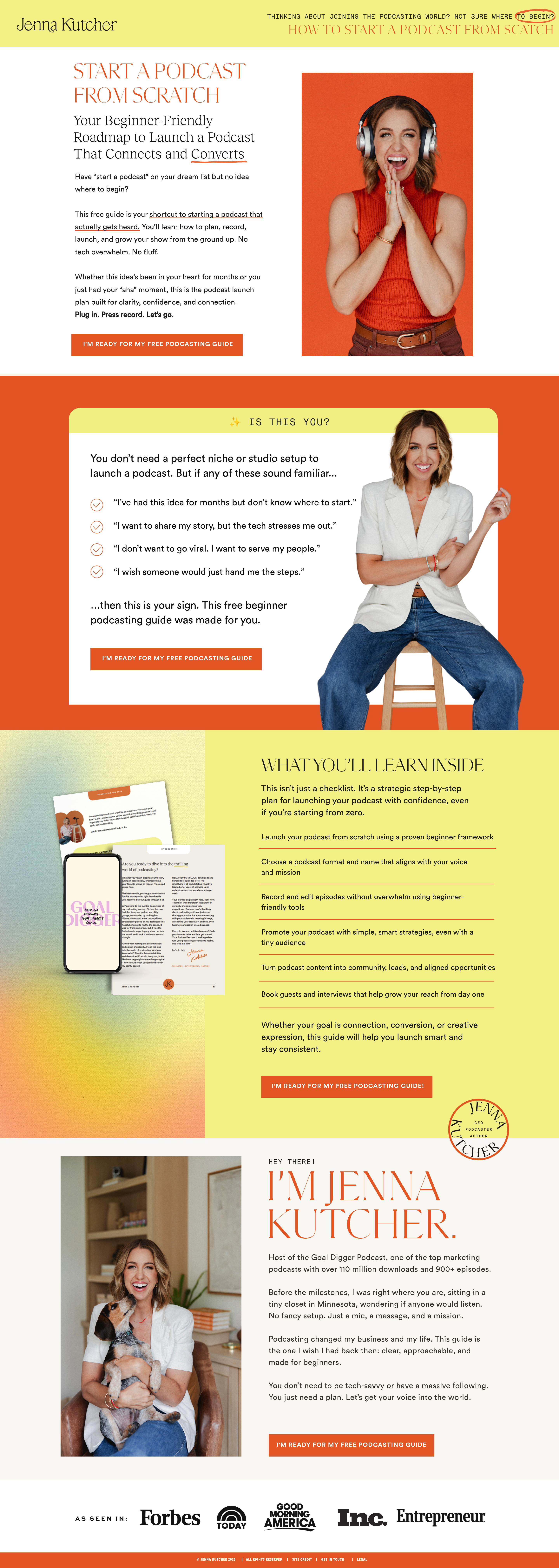 Jenna Kutcher - Podcast Launch desktop screenshot