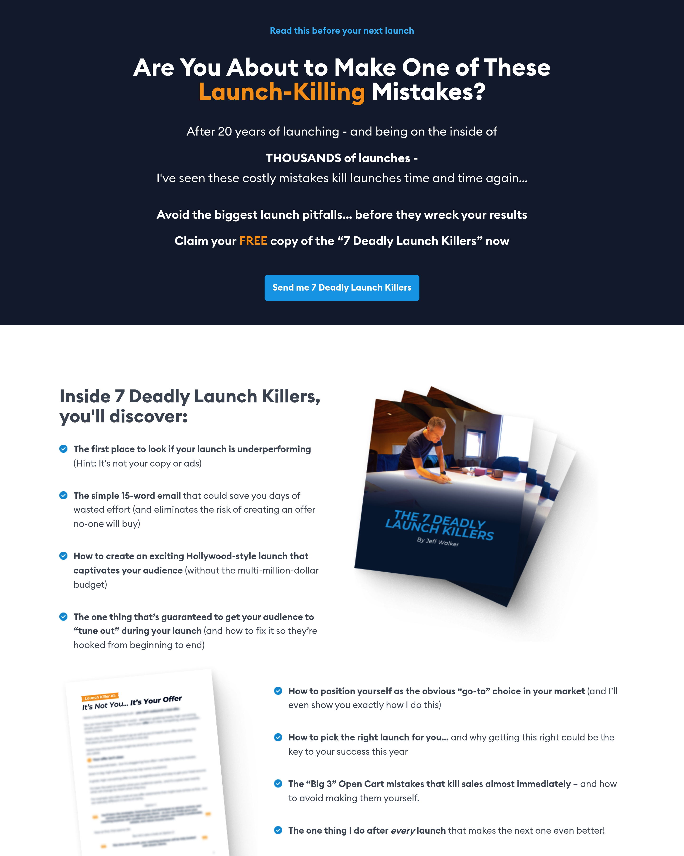 Jeff Walker - Book Promotion landing page
