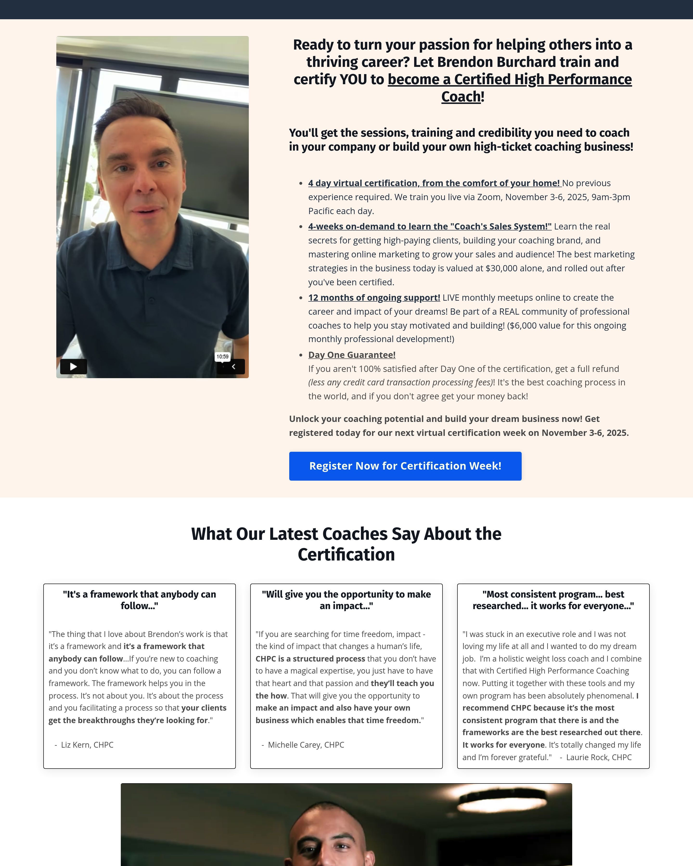 Brendon Buchard - Consulting Page landing page