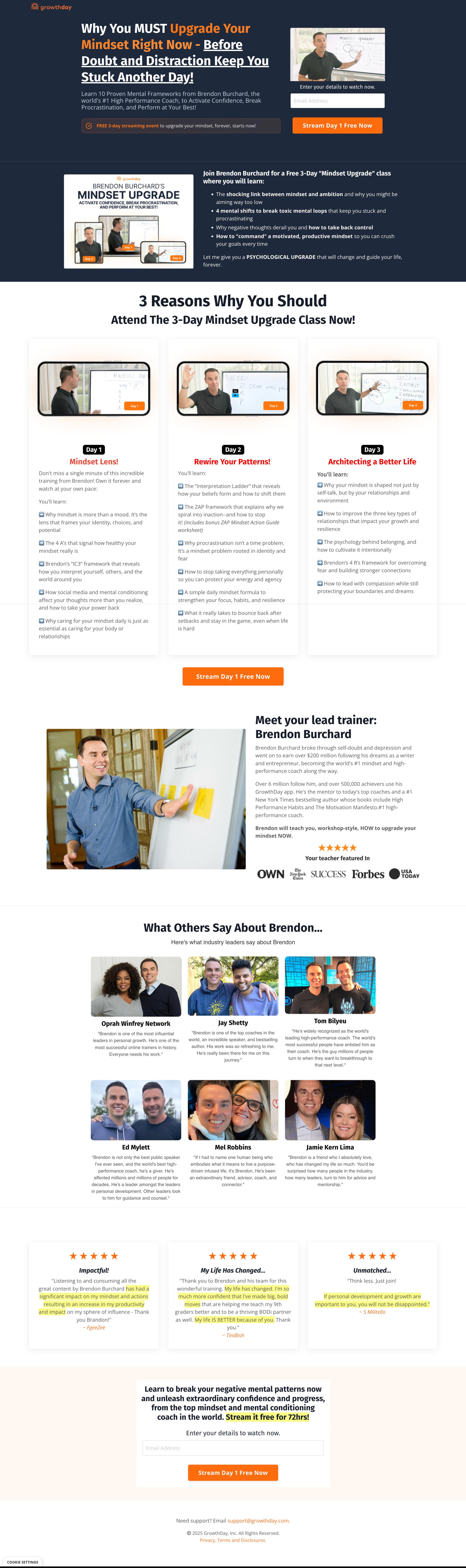 Brendon Buchard - Mindset Course desktop screenshot