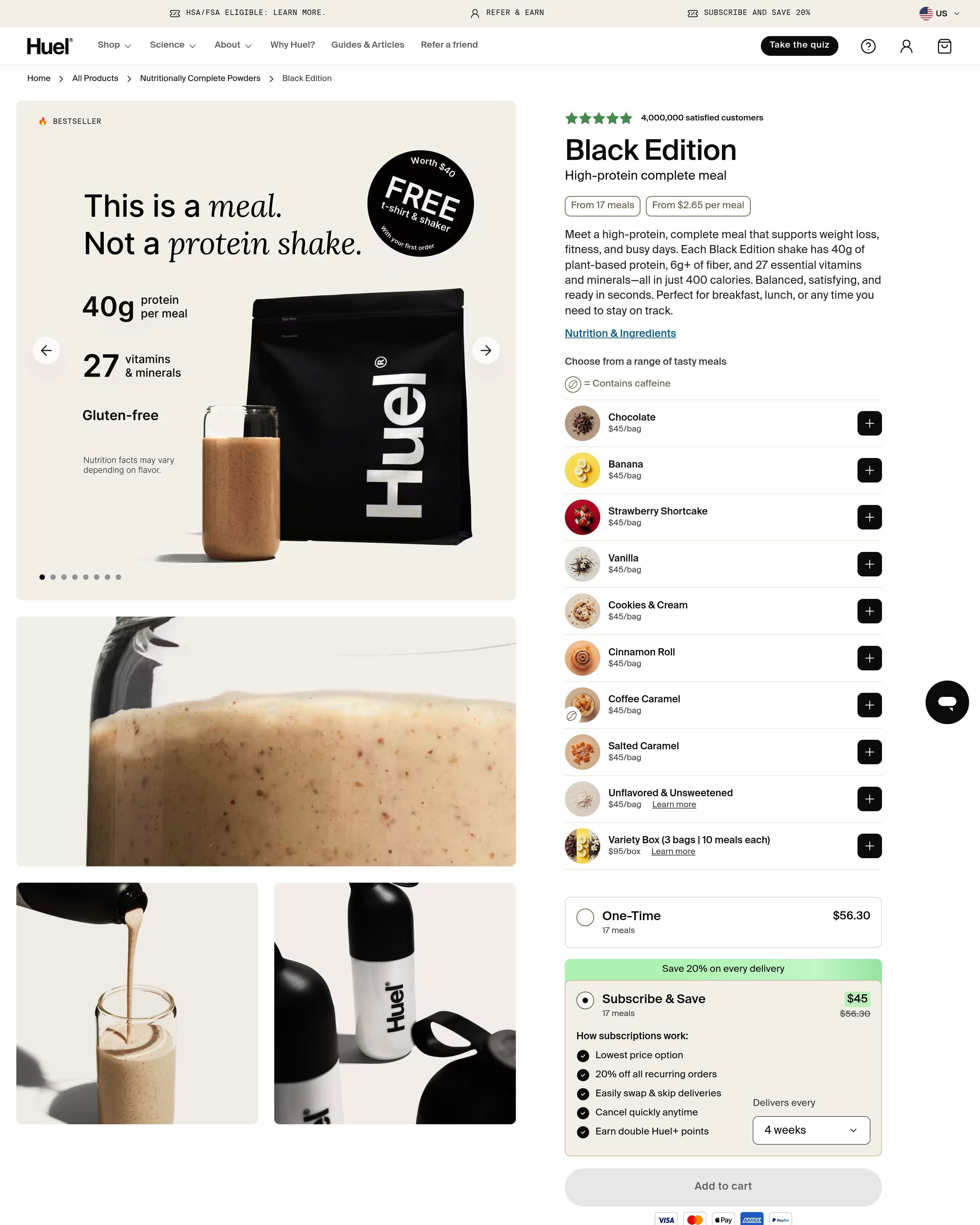 Huel - Product landing page