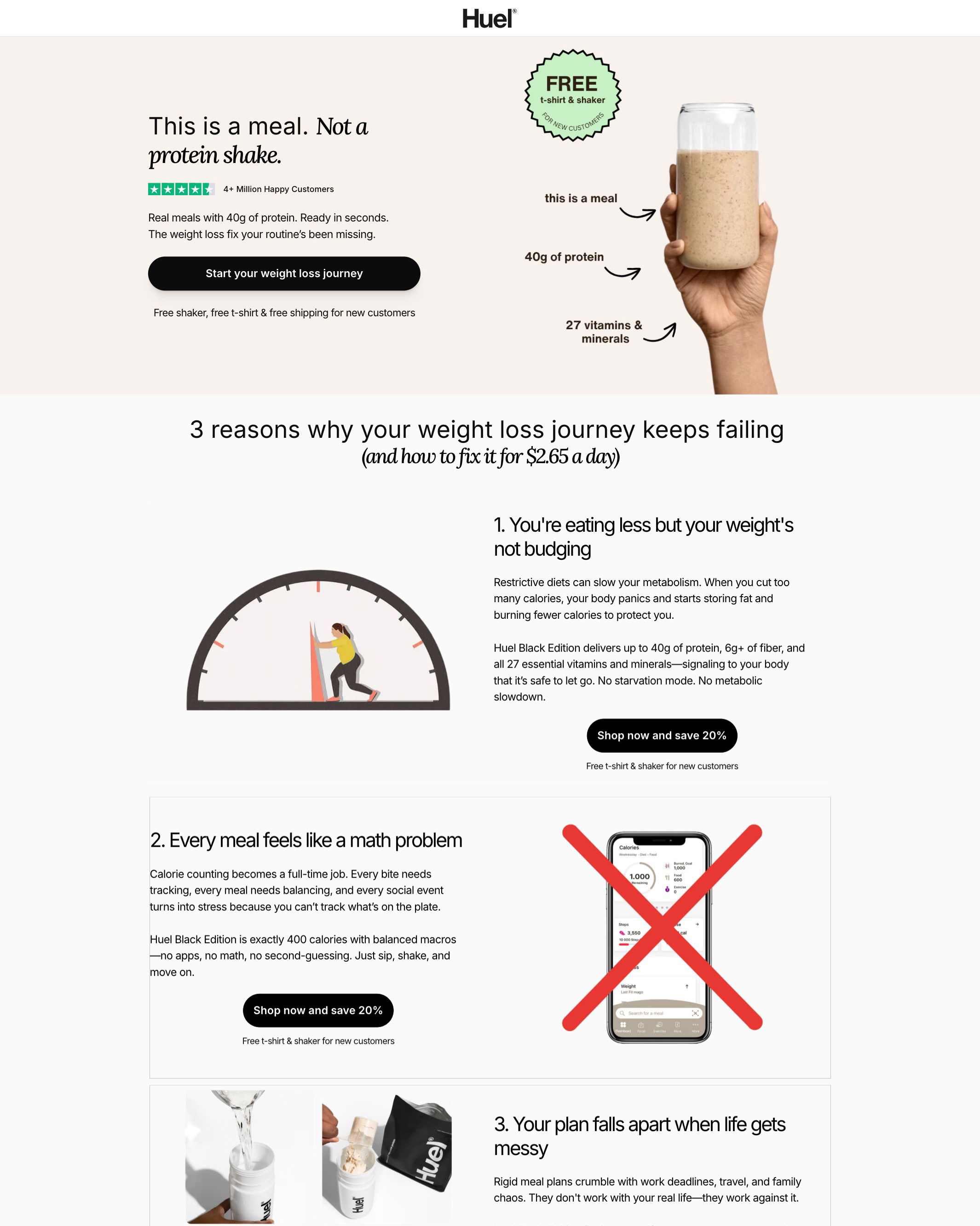 Huel - Promotion landing page