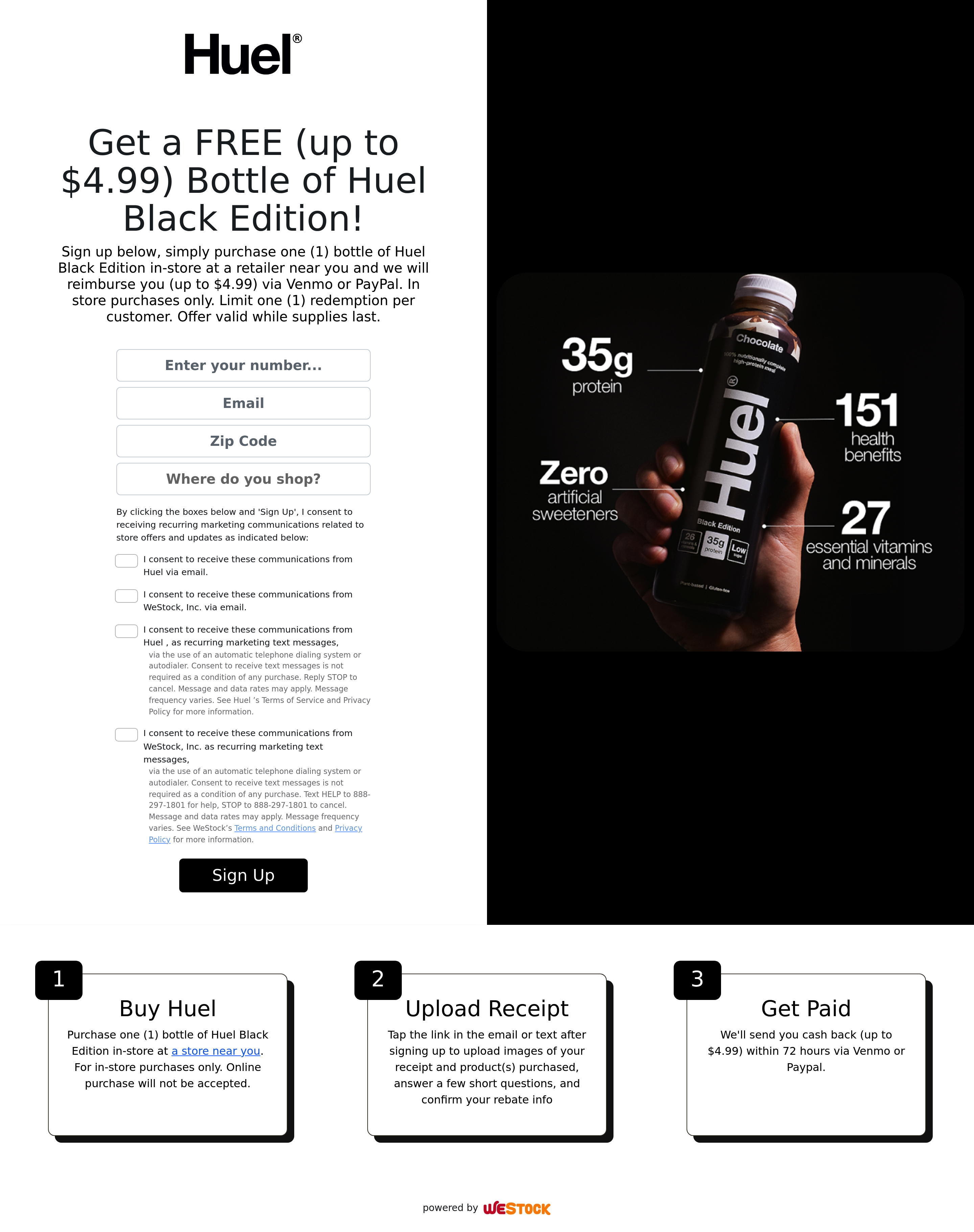 Huel - Sign-up desktop screenshot