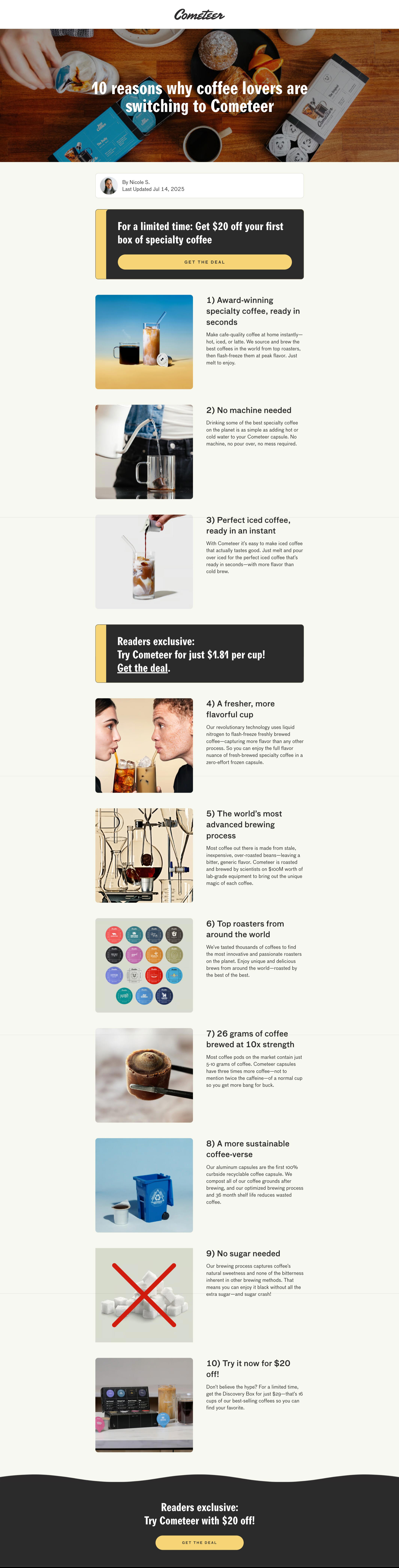 Cometeer - Coffee Subscription desktop screenshot
