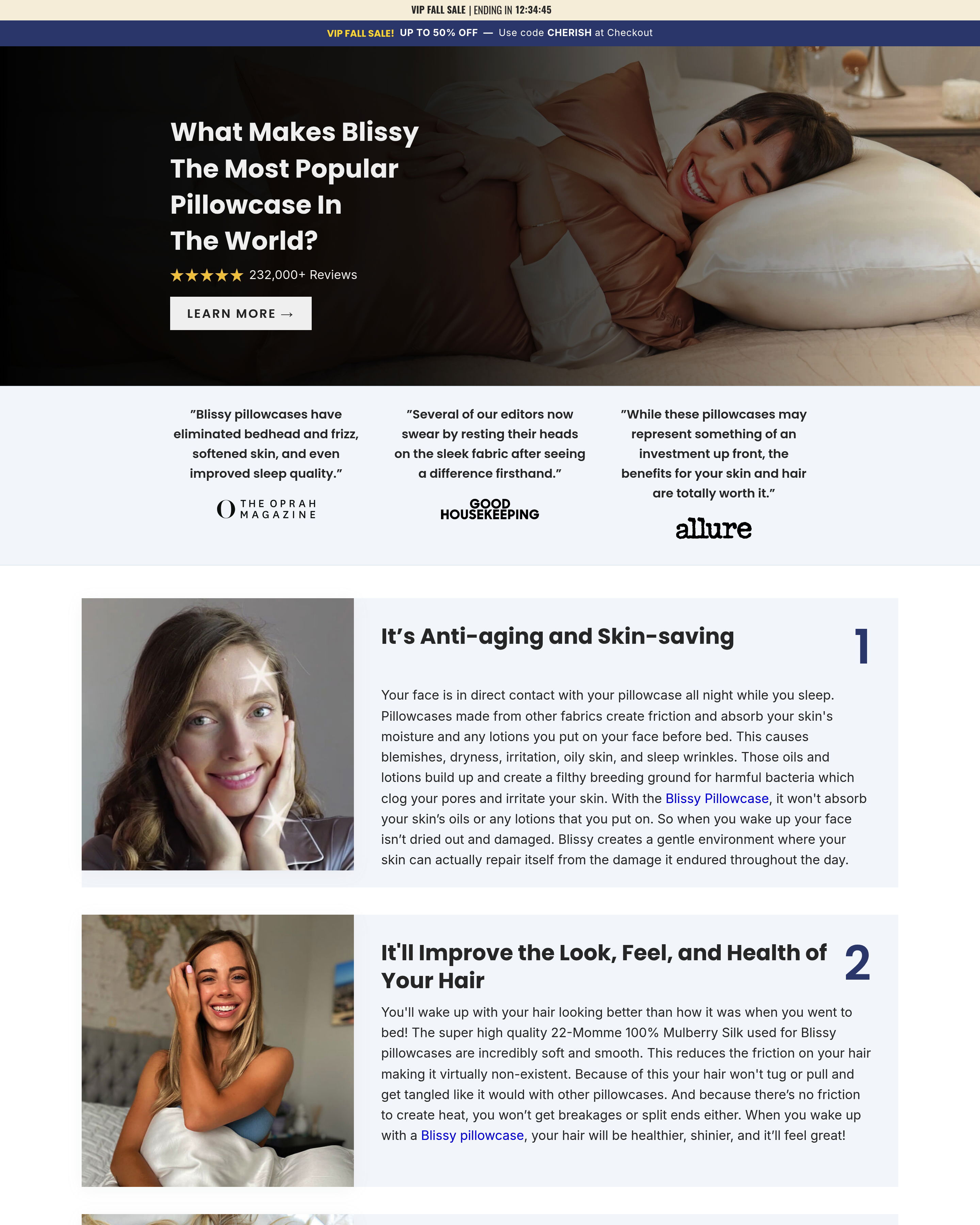 Blissy - Blissy Product landing page