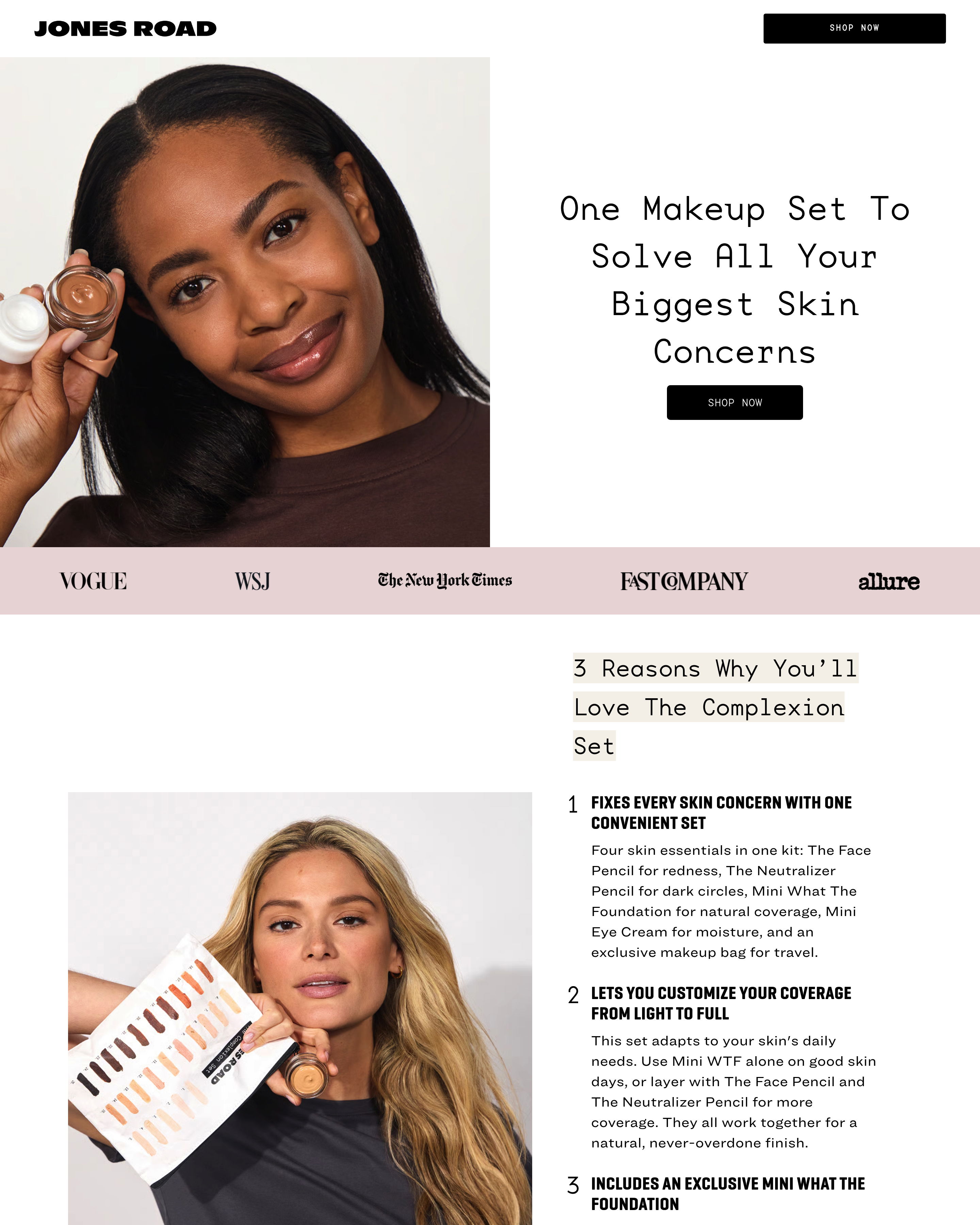 Jones Road Beauty - Makeup Set landing page