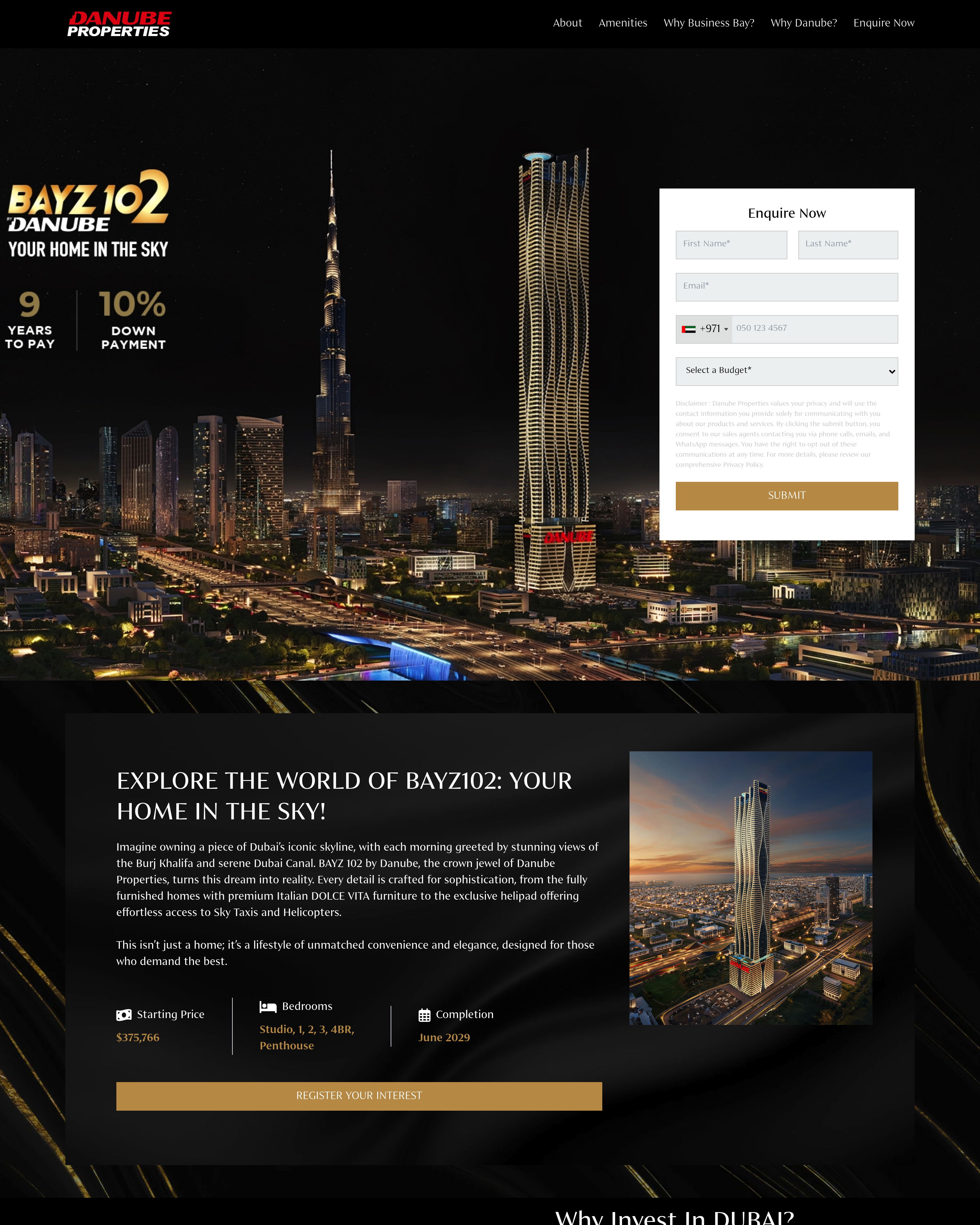 Danube - Property Showcase landing page