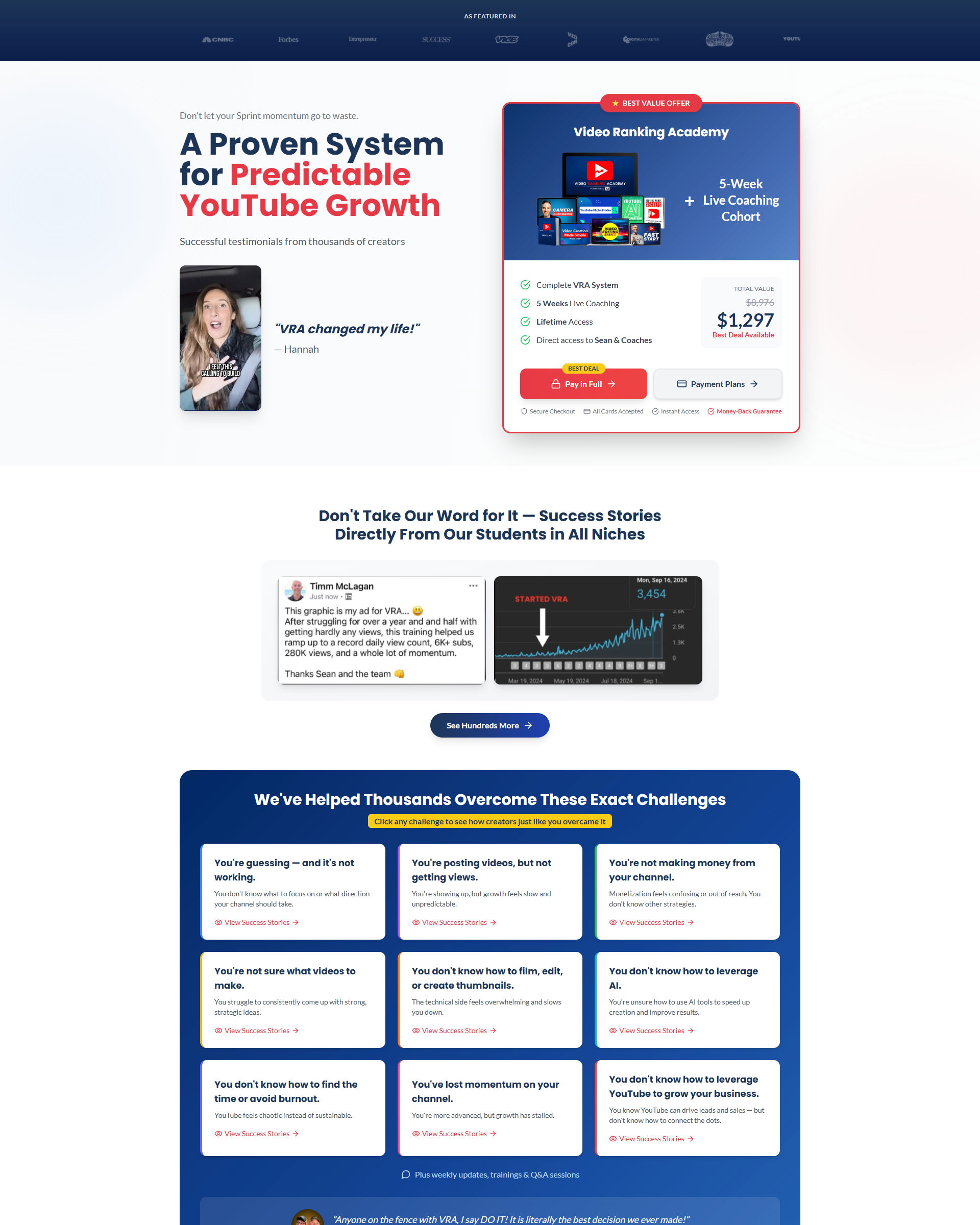 Think Media YouTube Cohort landing page