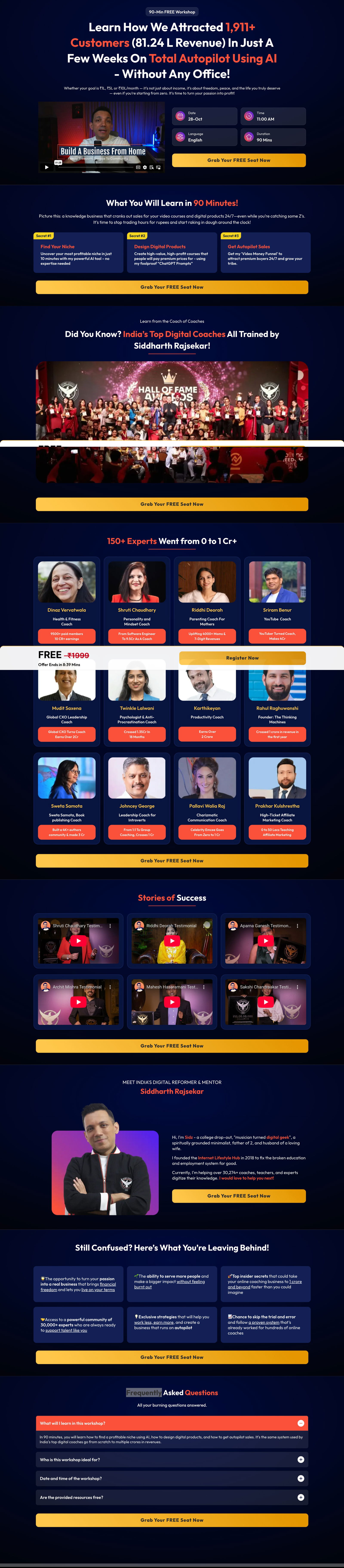 Siddharth Rajsekar - Course Page landing page