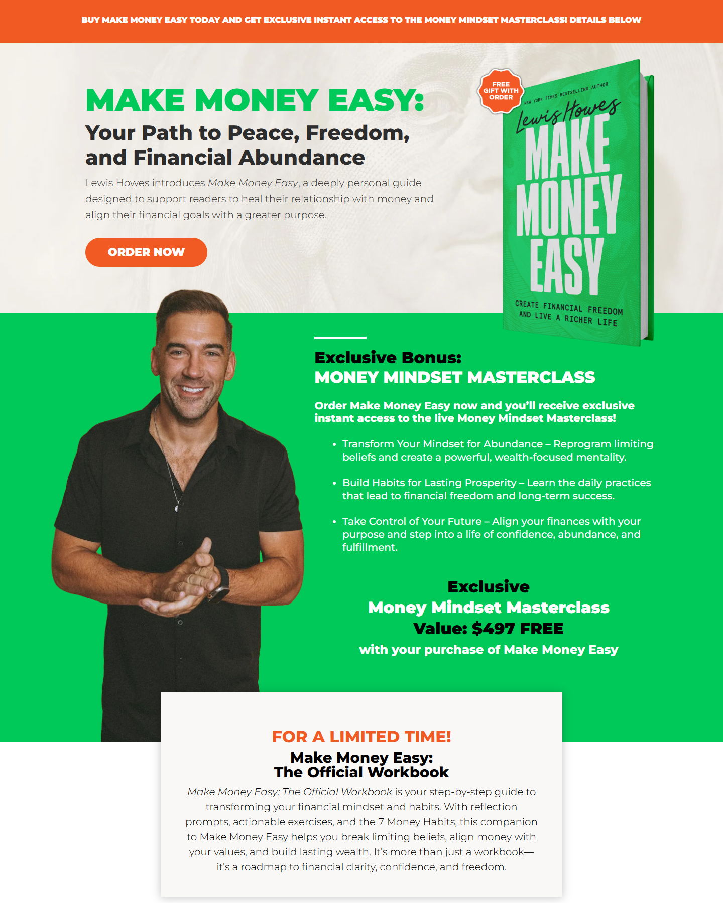 Lewis Howes - Book Promotion landing page