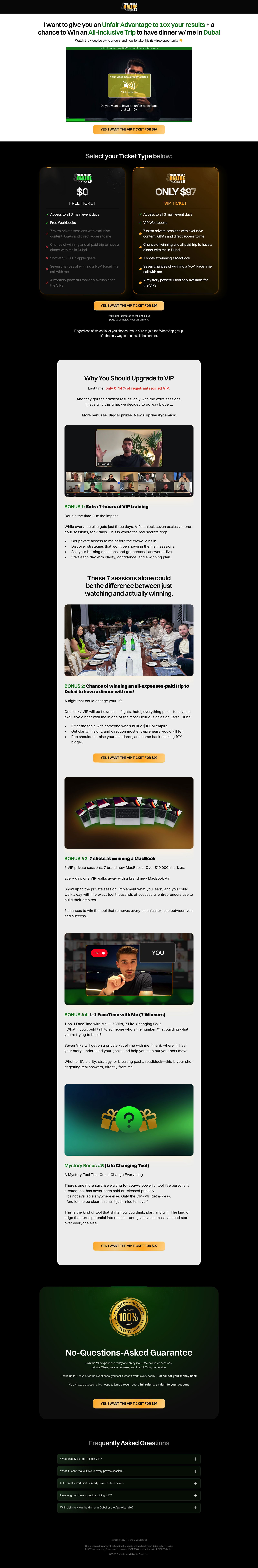 Iman Gadhzi - Unfair Advantage landing page