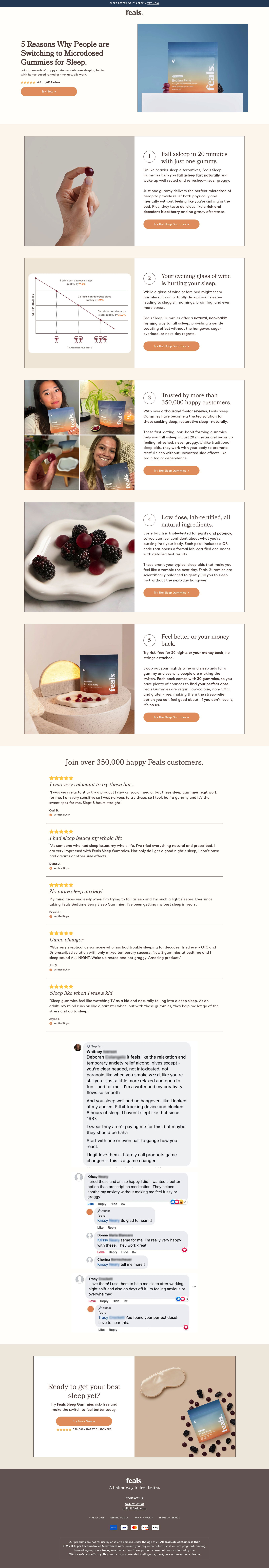 Feals - Feals Product landing page