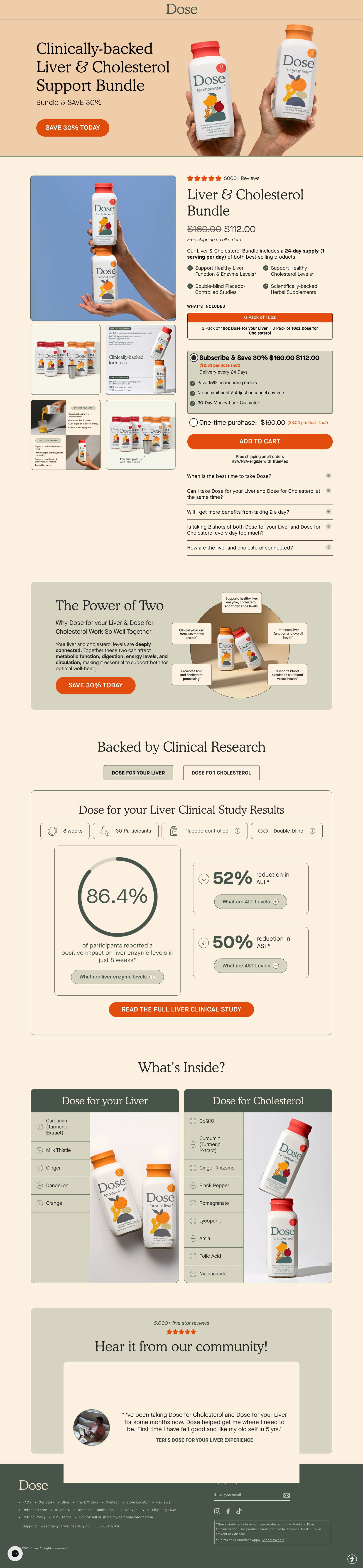 Dose Daily - Dose Supplement landing page