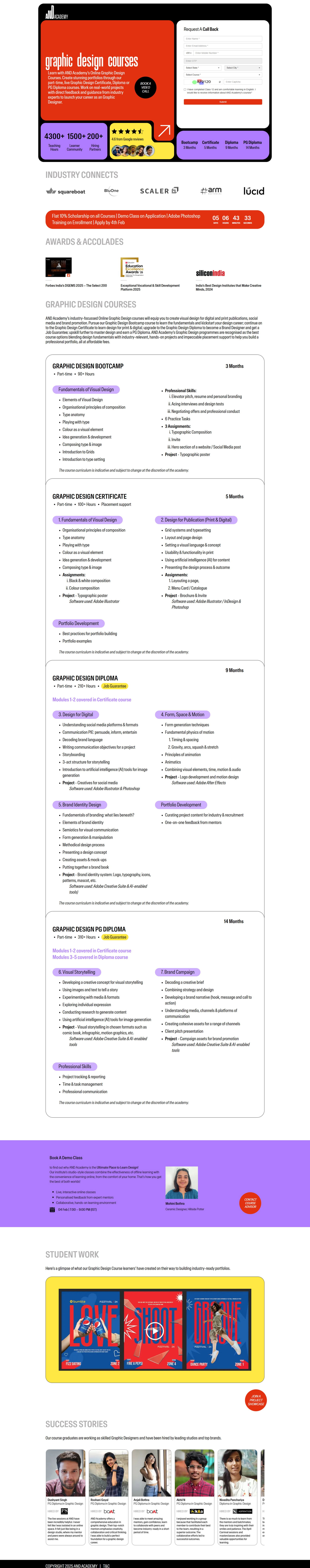 AND Academy landing page