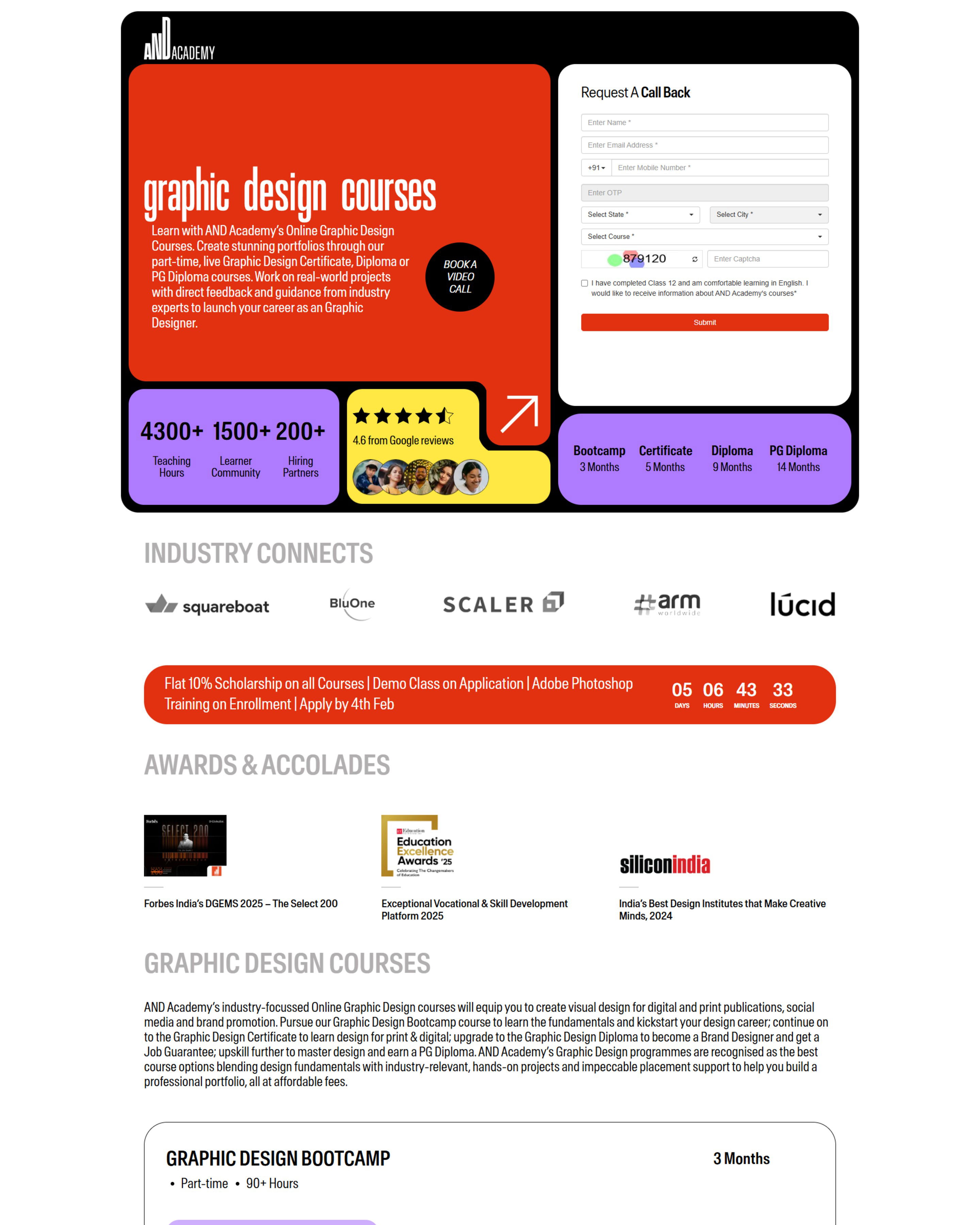 AND Academy landing page