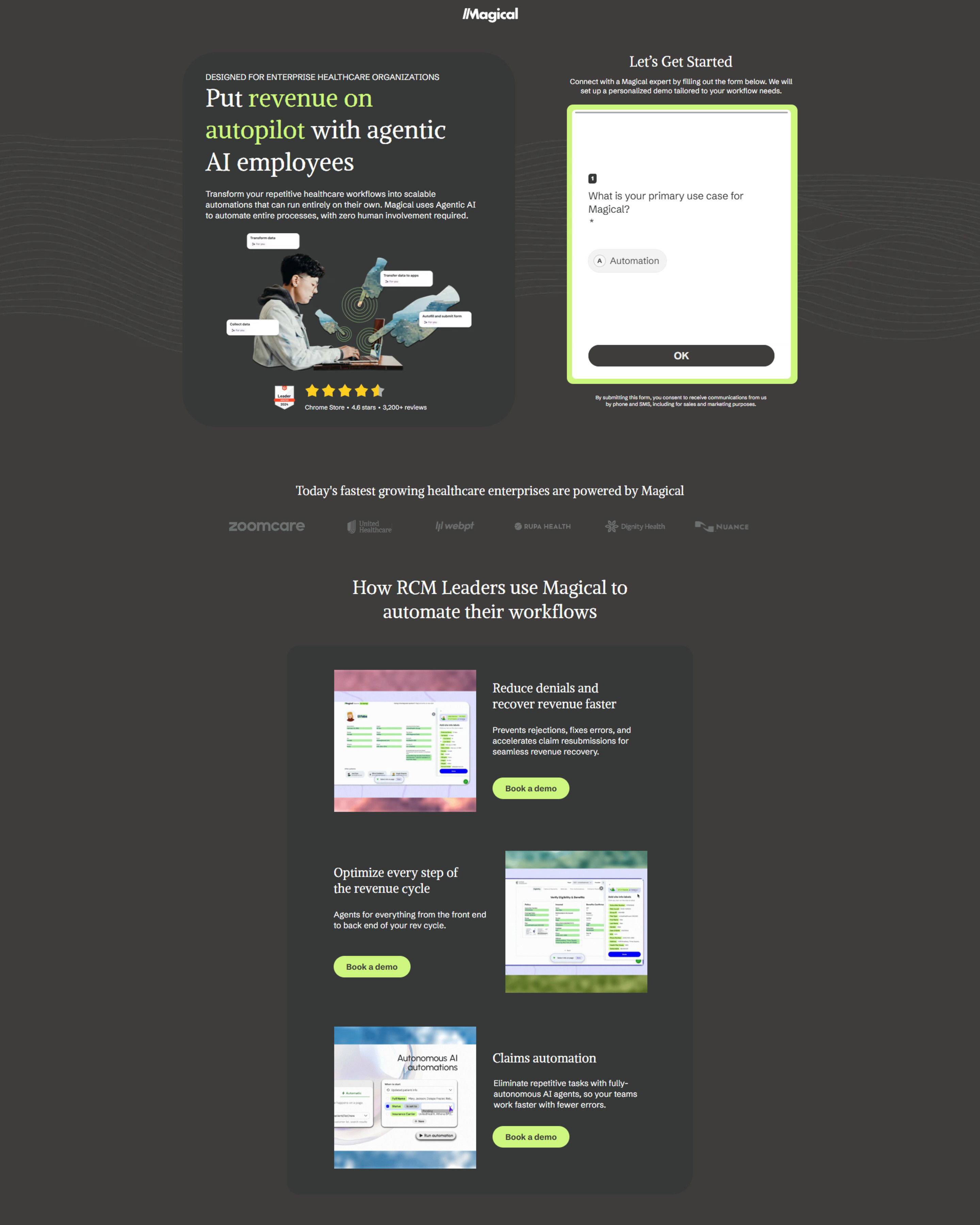 Healthcare RCM landing page