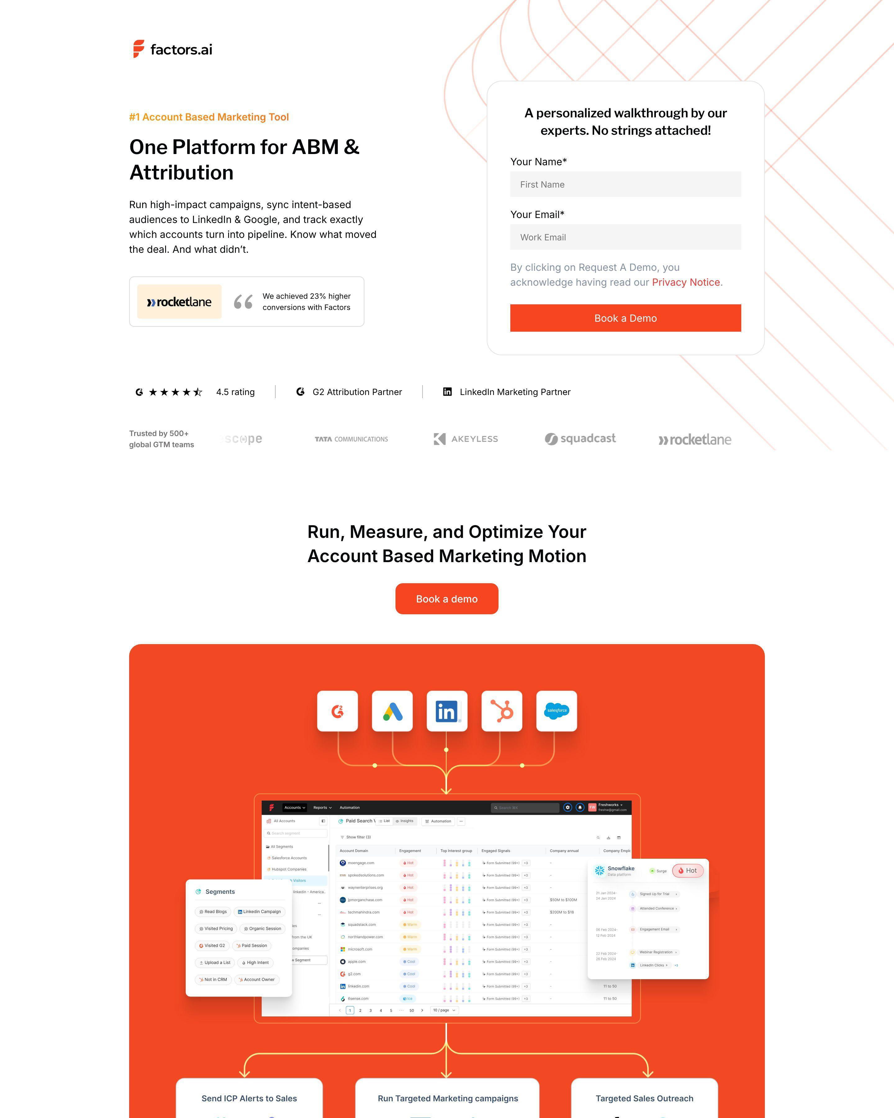 ABM Platform landing page