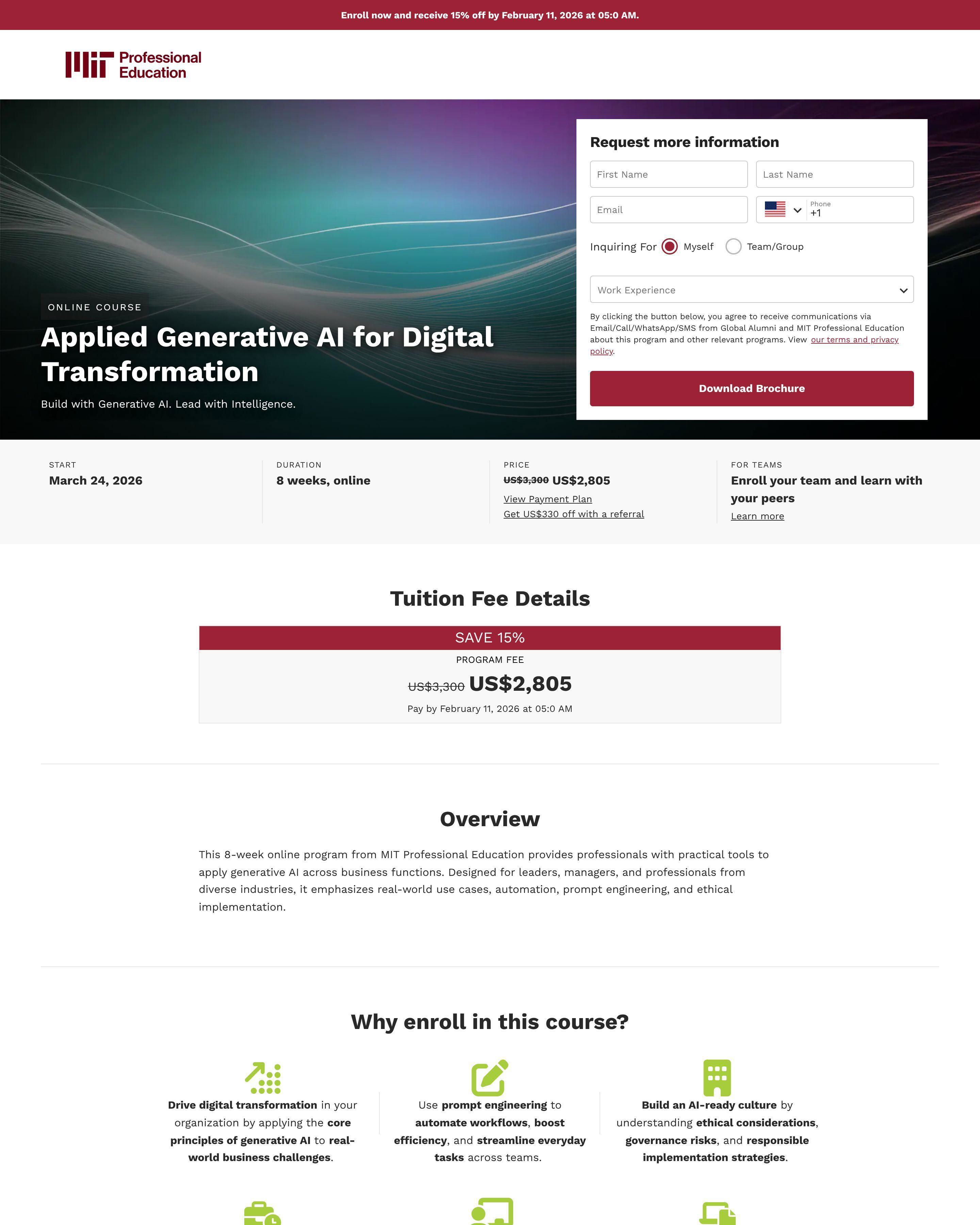 Generative AI landing page