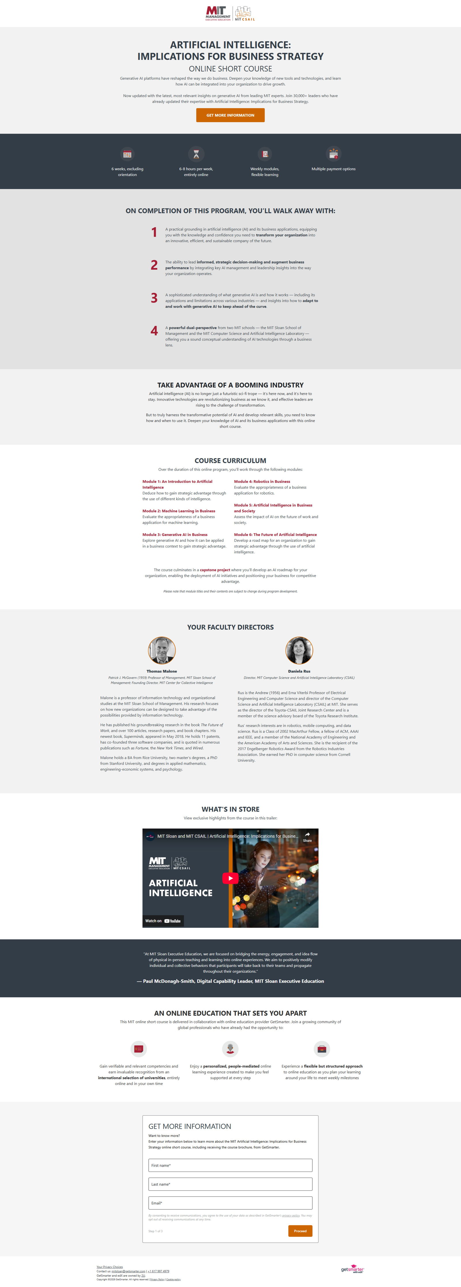 AI Strategy Course landing page