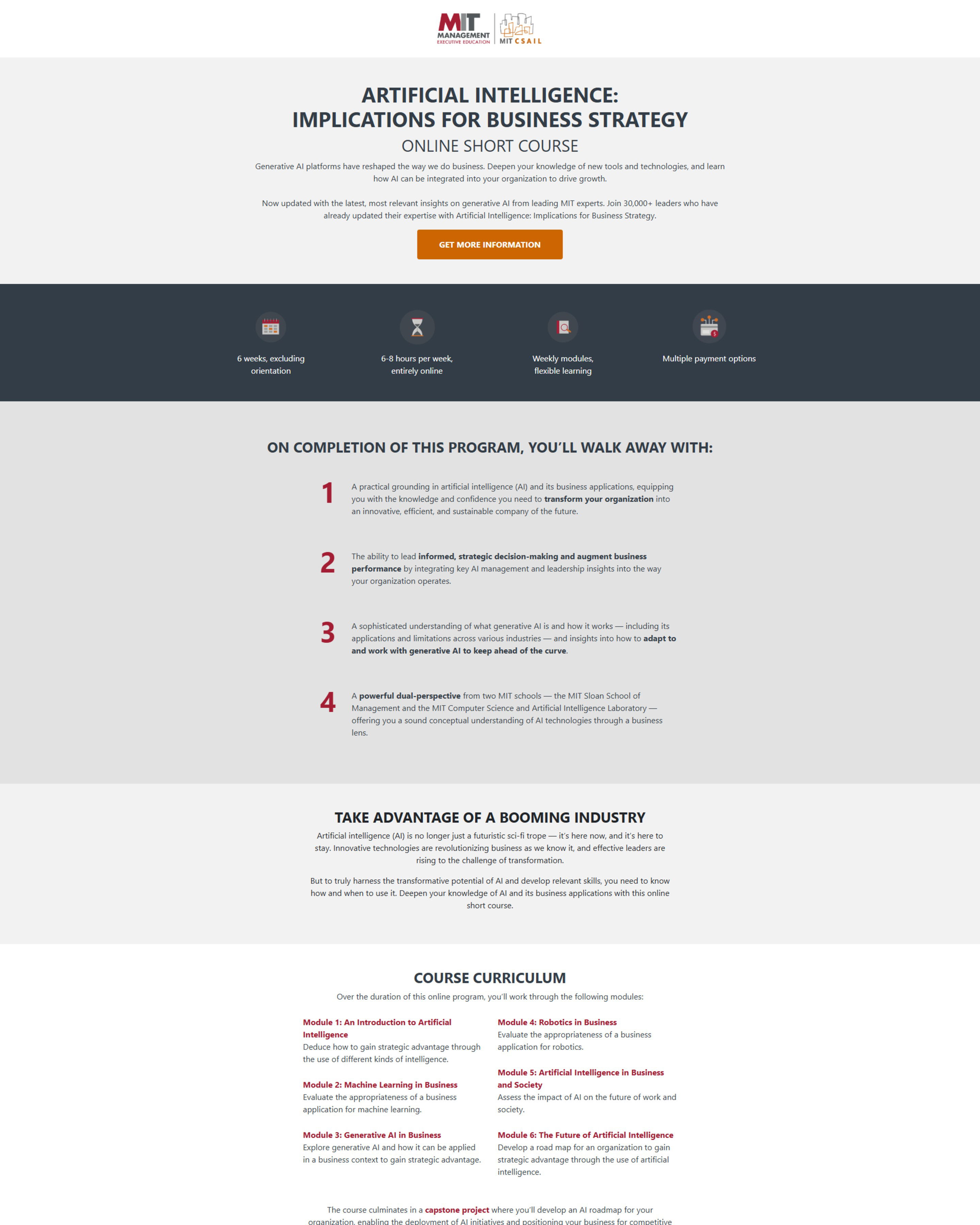 AI Strategy Course landing page