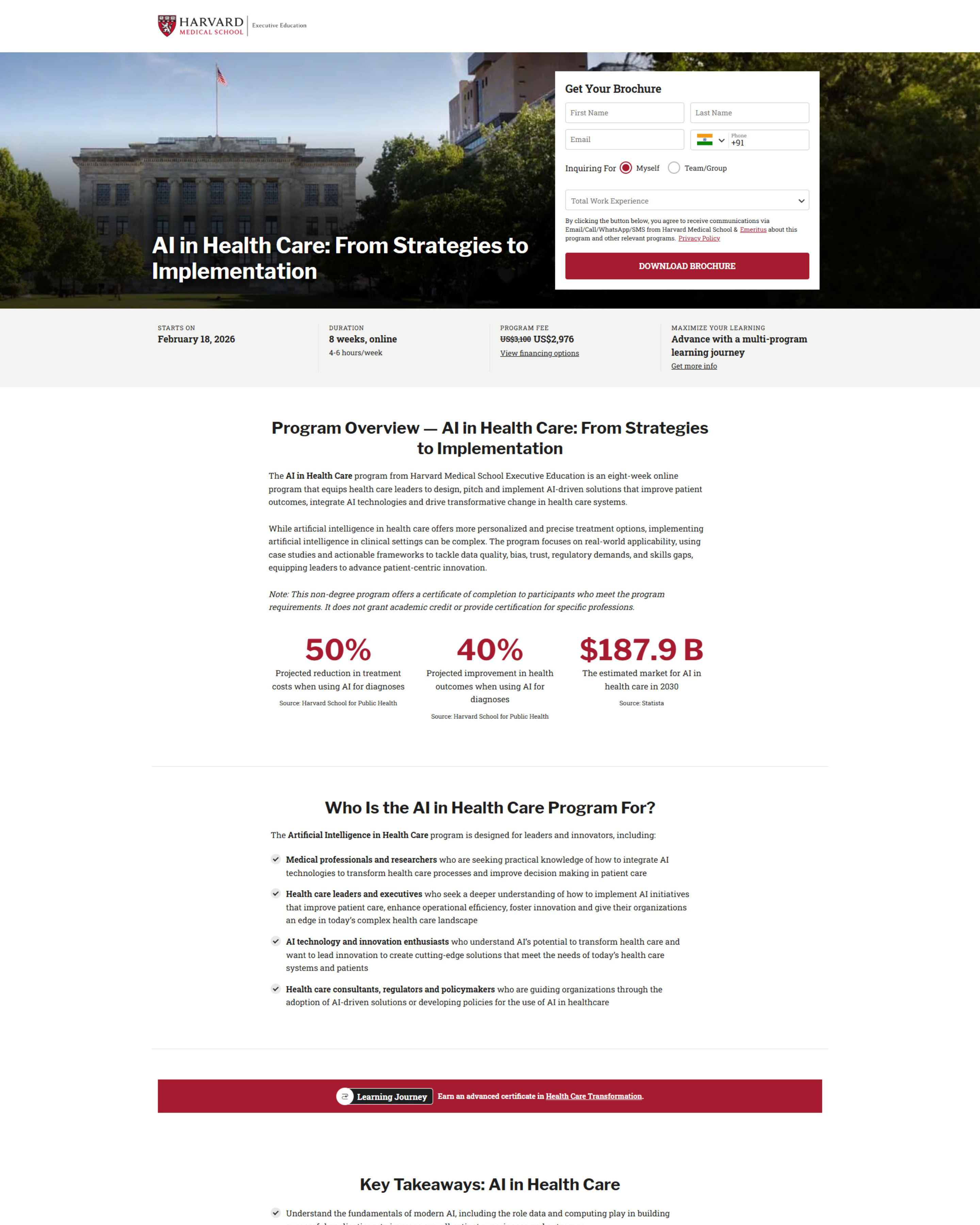 Harvard Program landing page