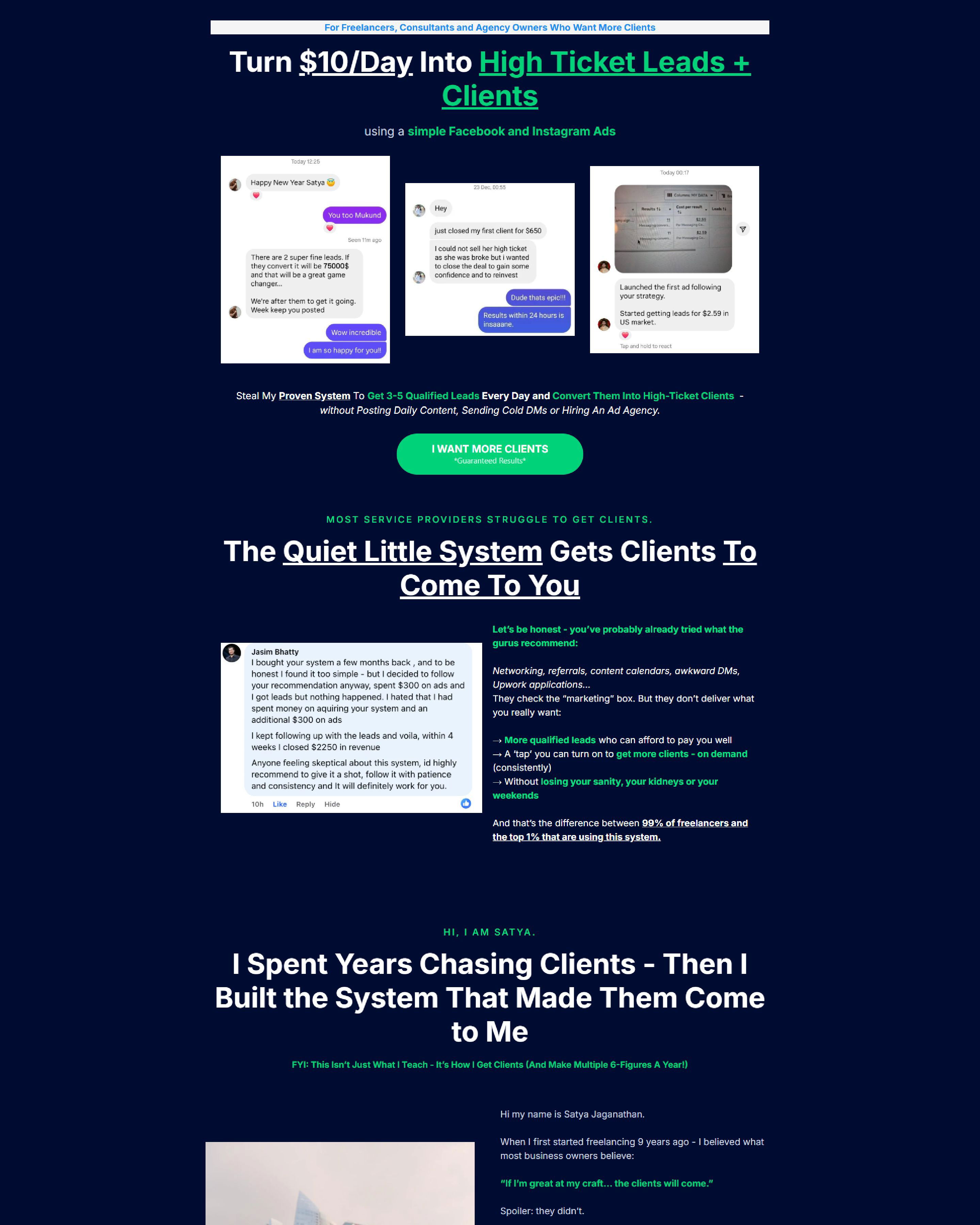 Social Ad System landing page