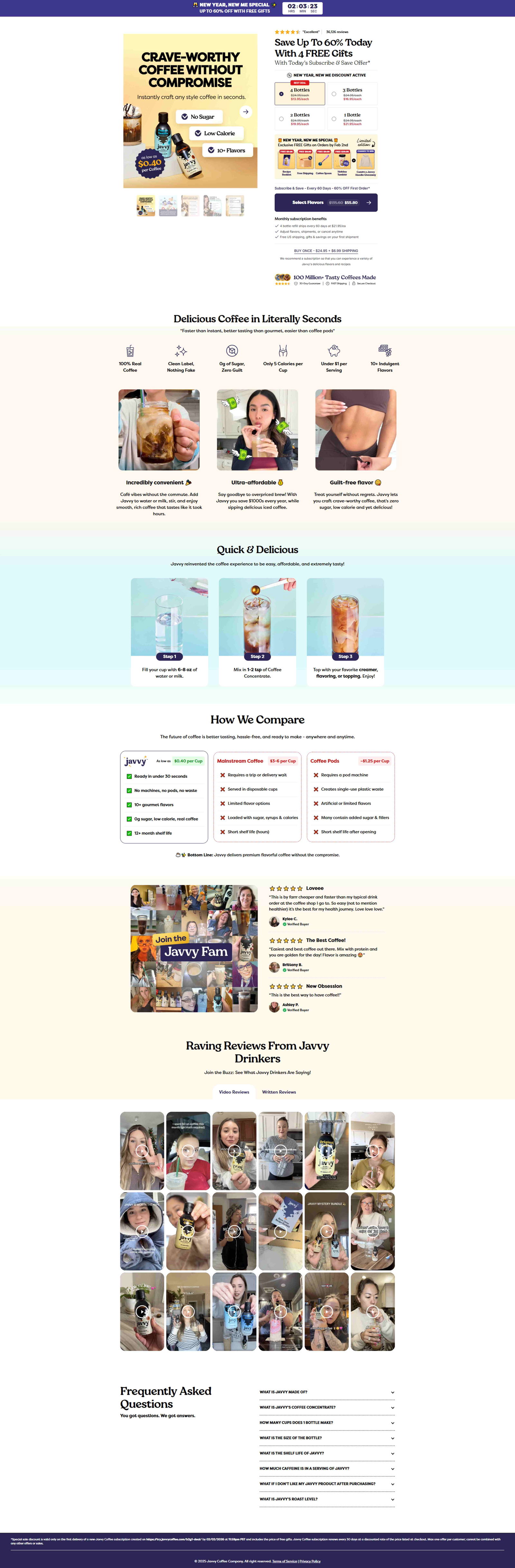 Coffee Concentrate landing page