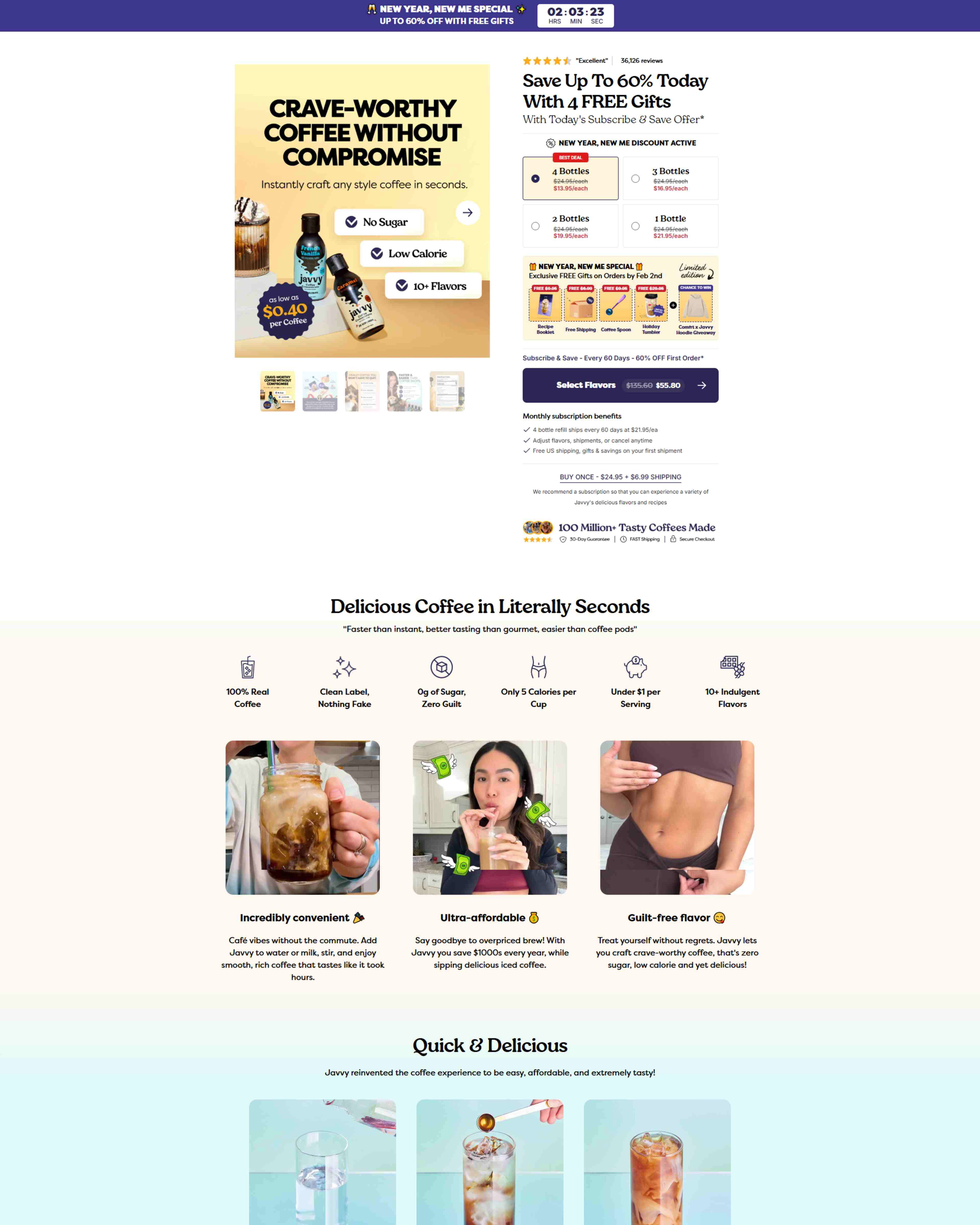 Coffee Concentrate landing page