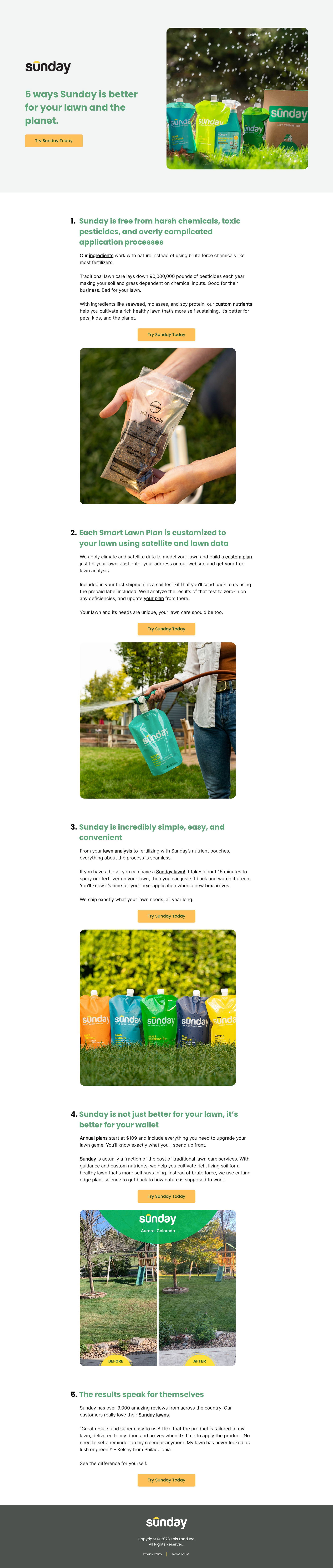 Smart Lawn landing page
