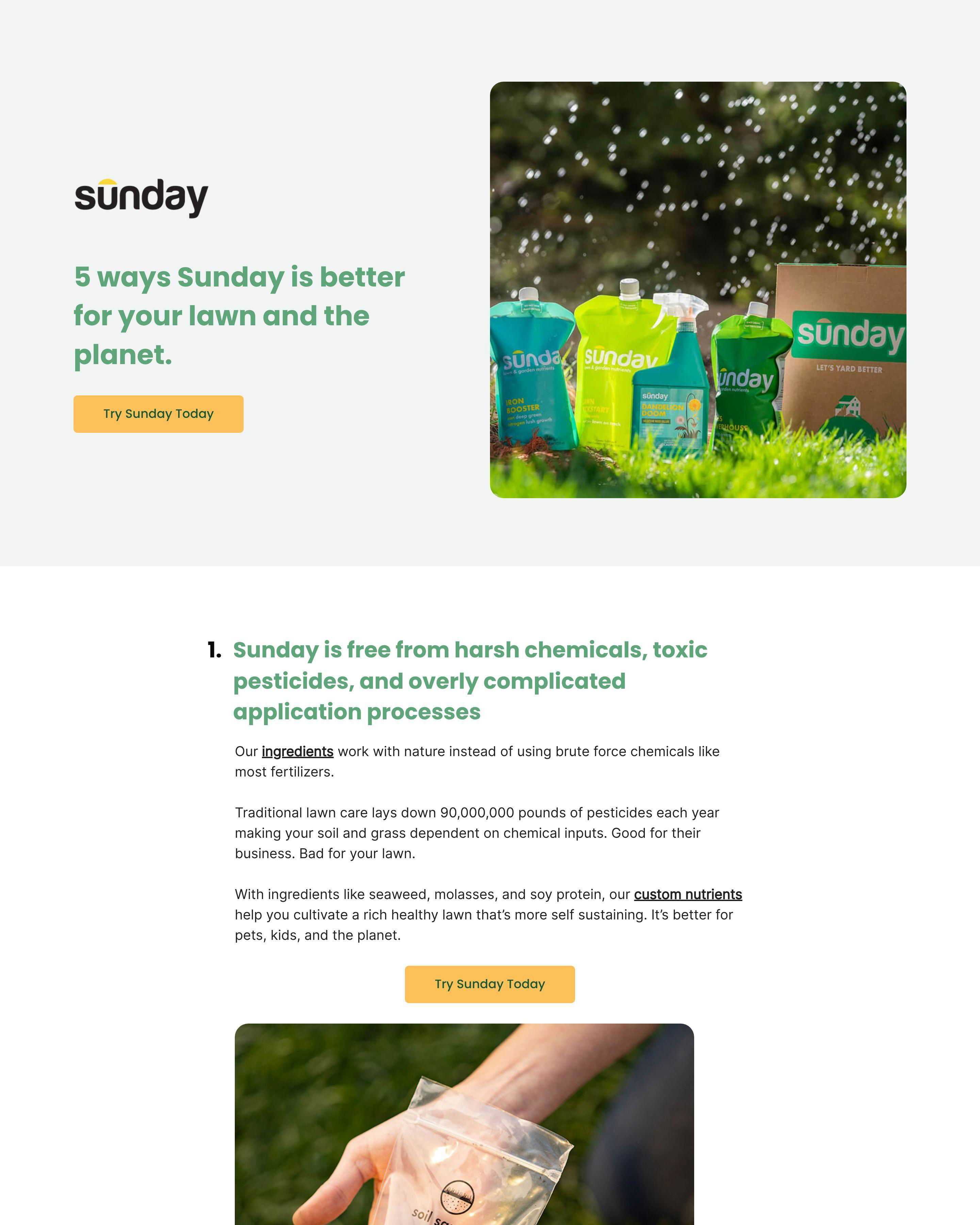 Smart Lawn landing page