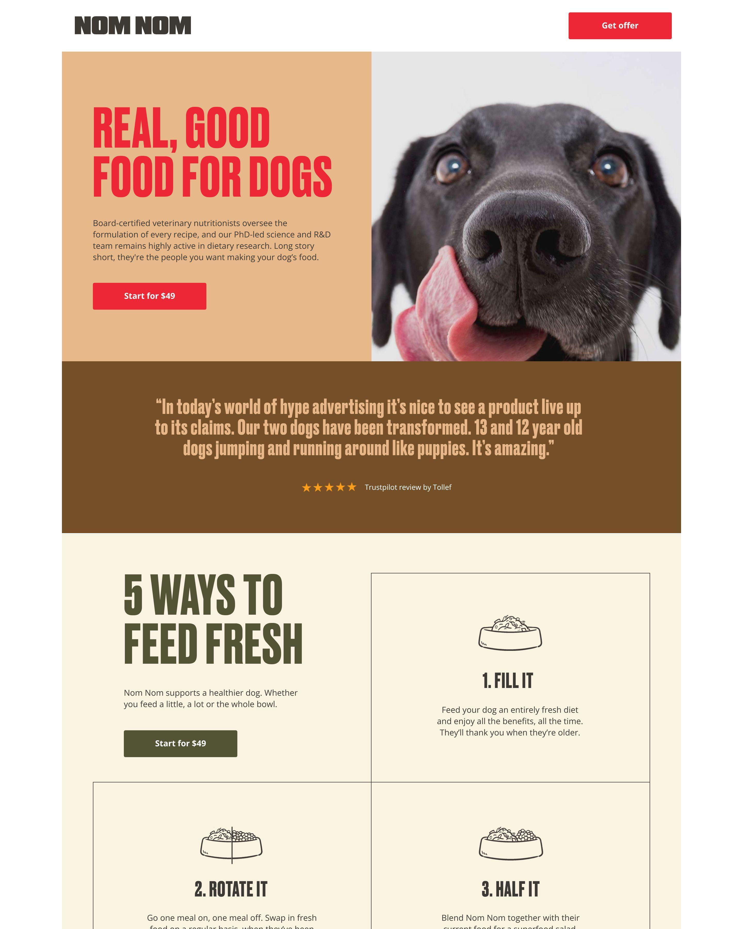 Real Dogfood landing page