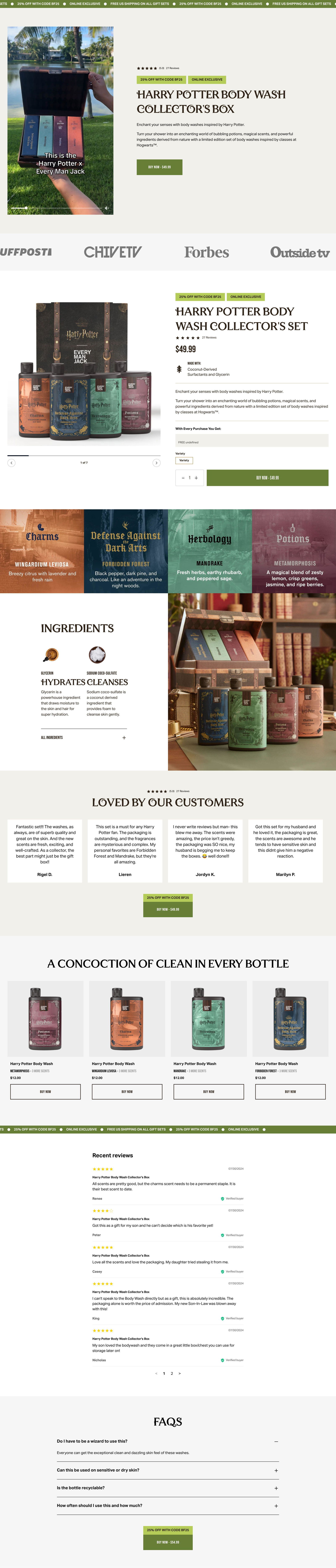 Magical Bodywash landing page