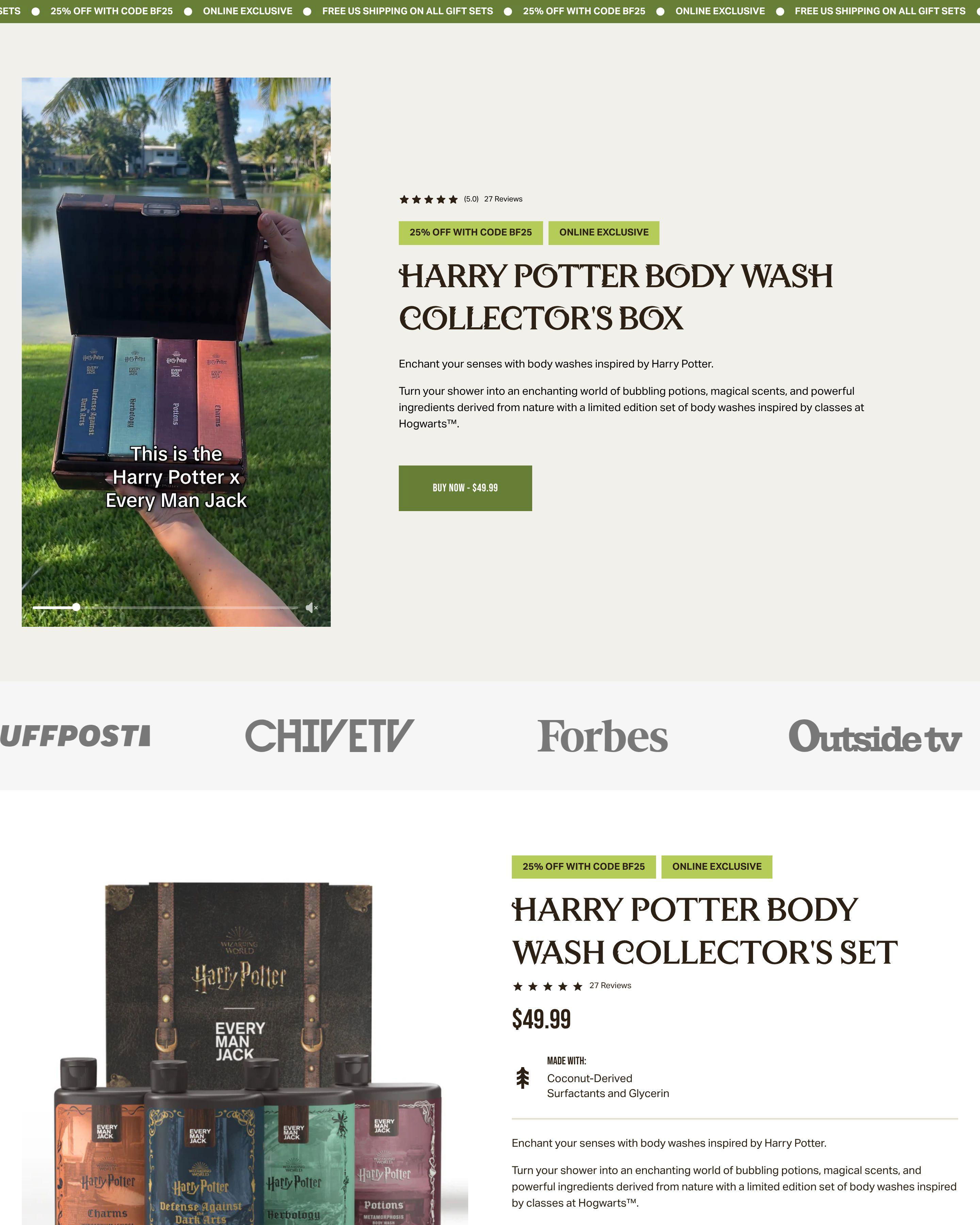 Magical Bodywash landing page