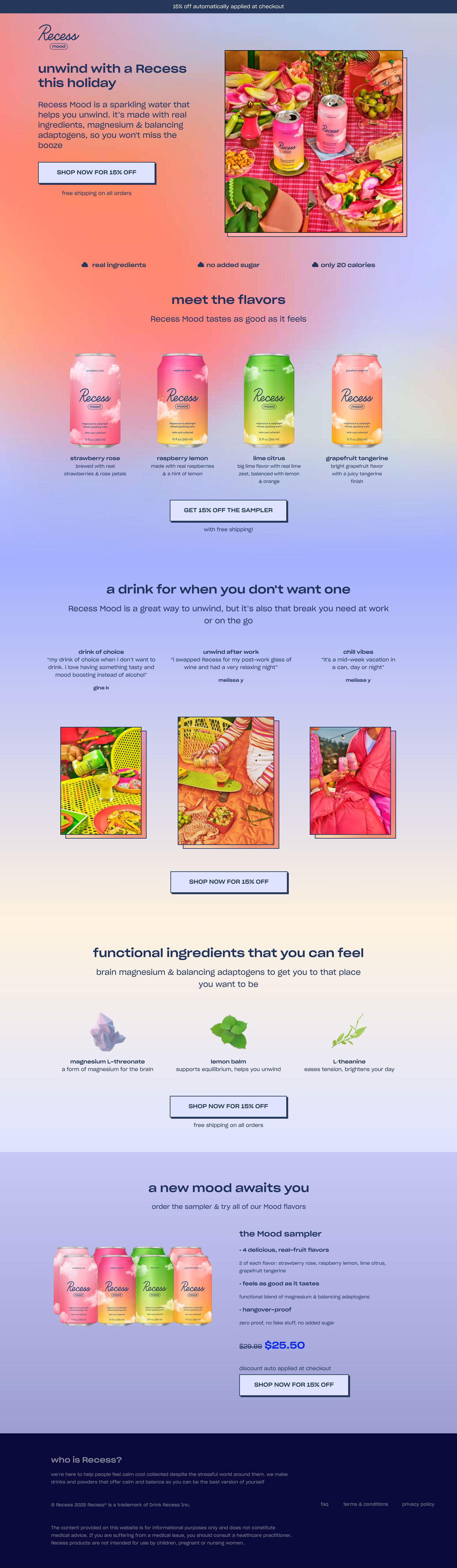 Unwind Drink landing page