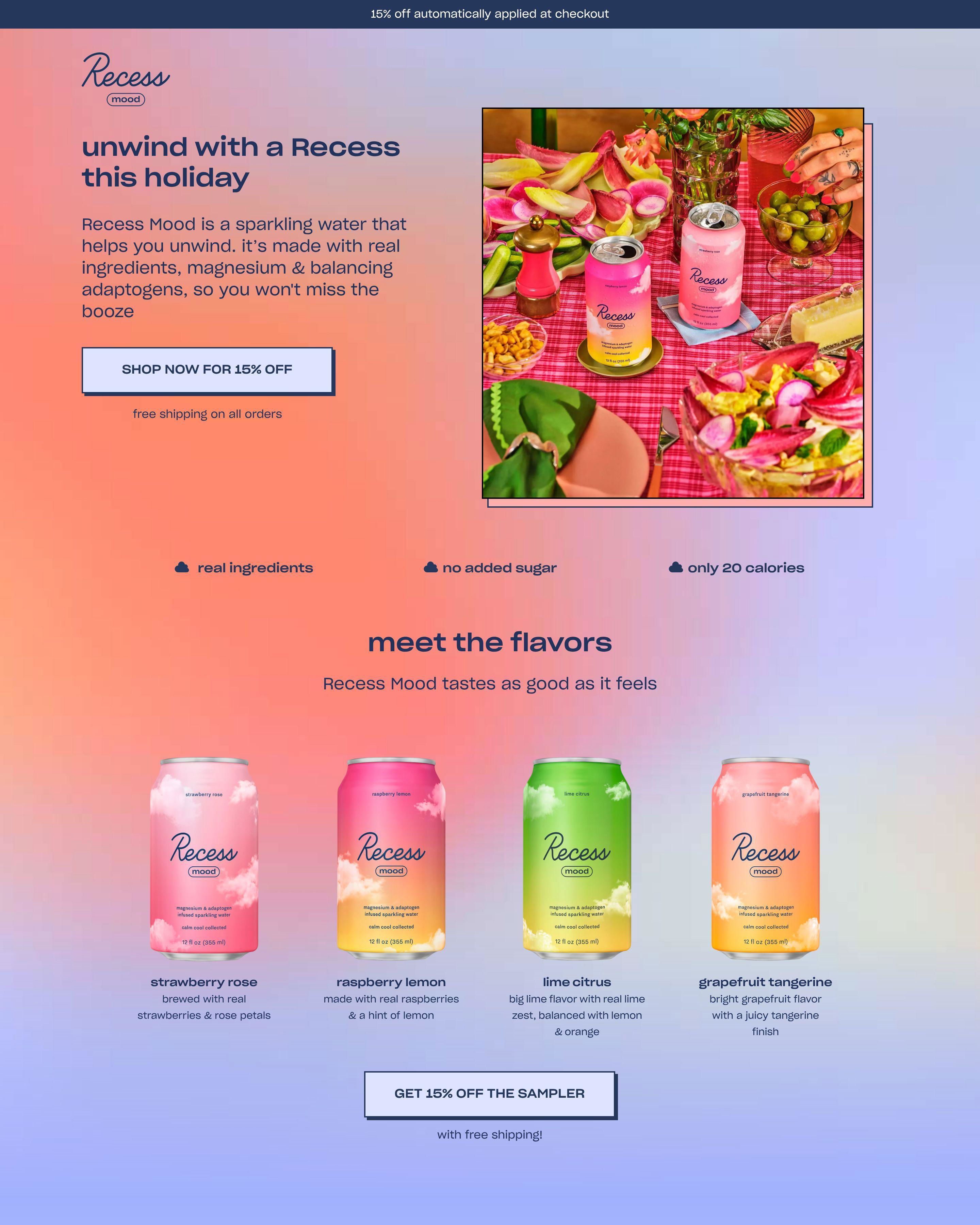 Unwind Drink landing page